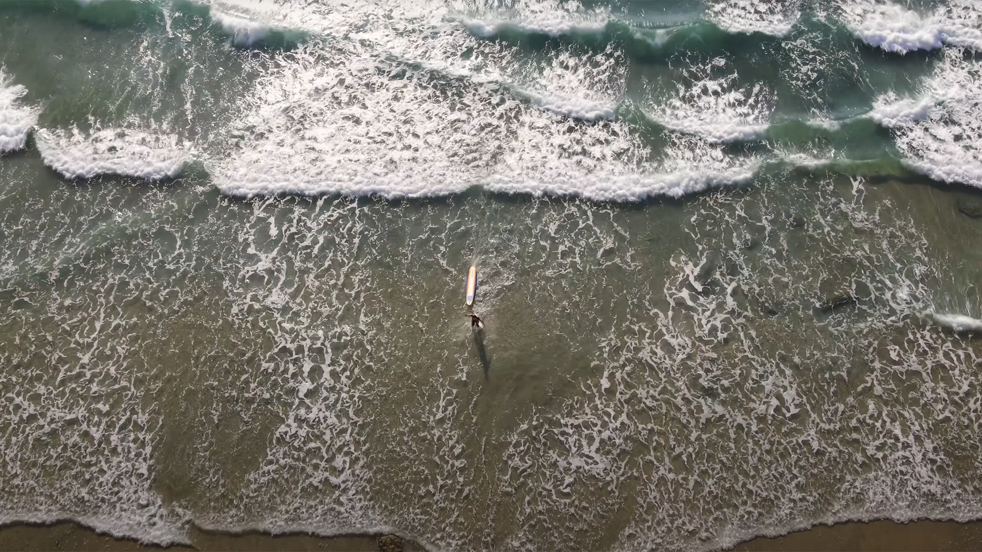 Aerial Photography of Surfer in La Jolla, California