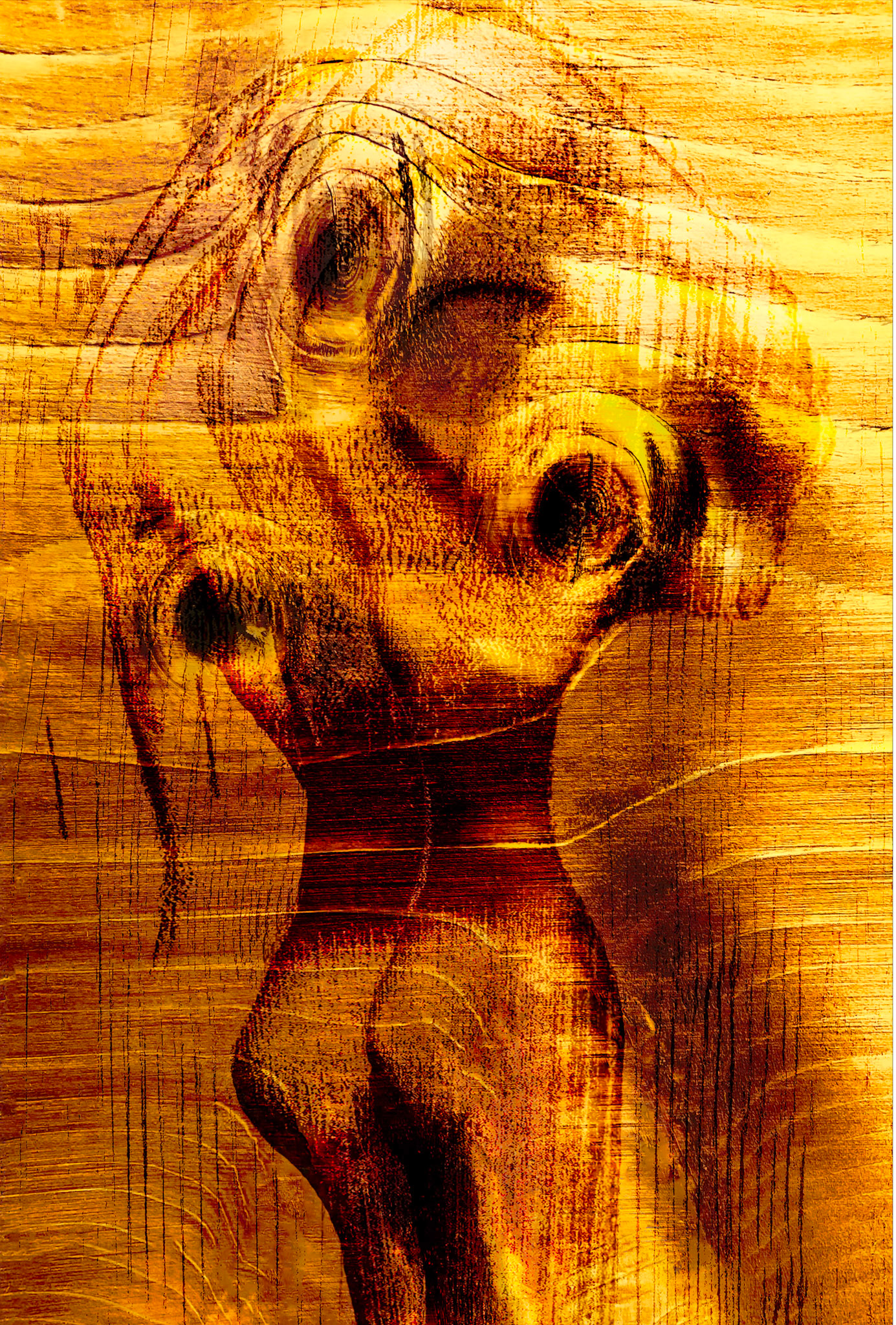 Abstract fine art photograph in warm, soft tones; two paired works suggest a visual dialogue and a contemplative mood.