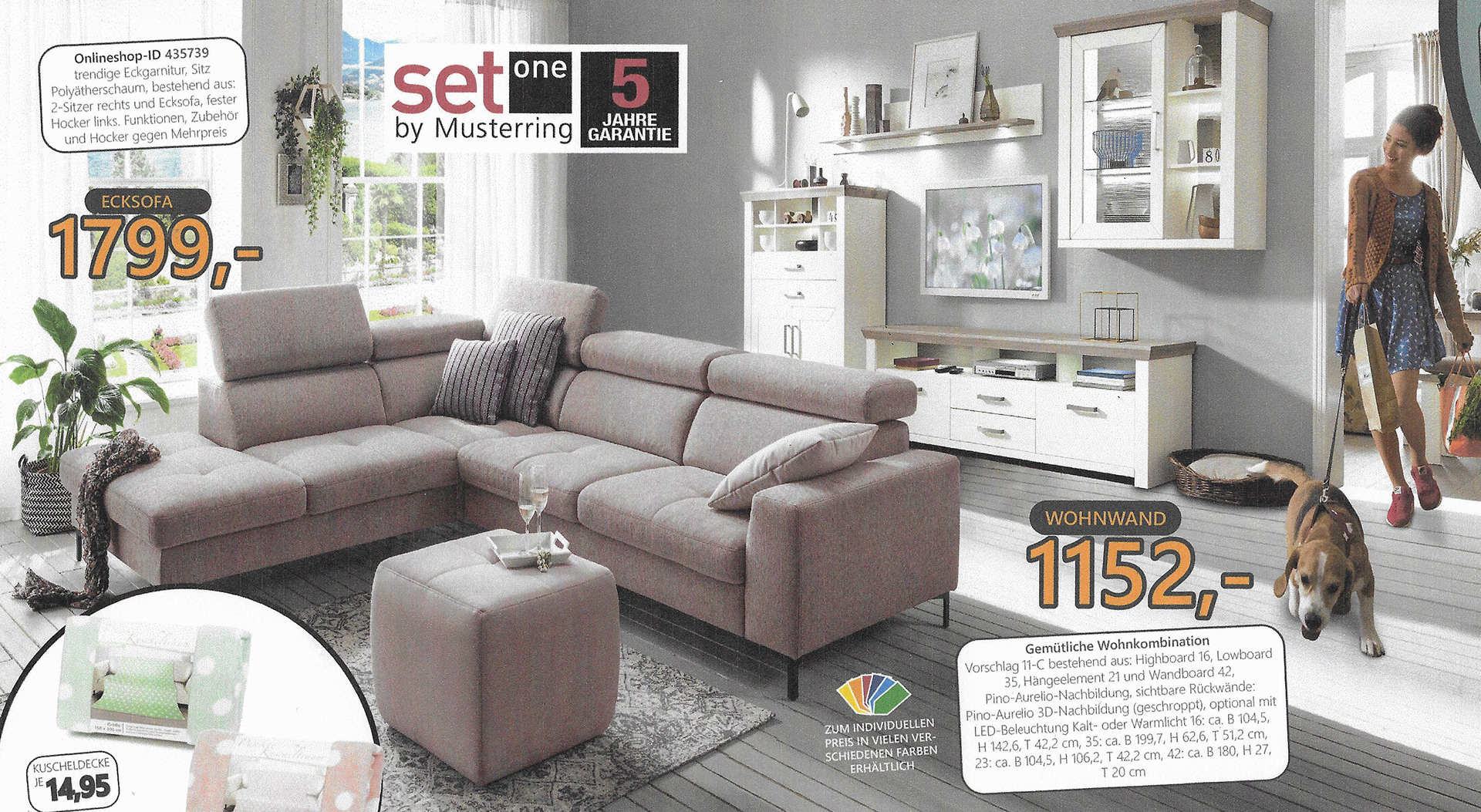 Bildmontage Sofa + Wohnwand