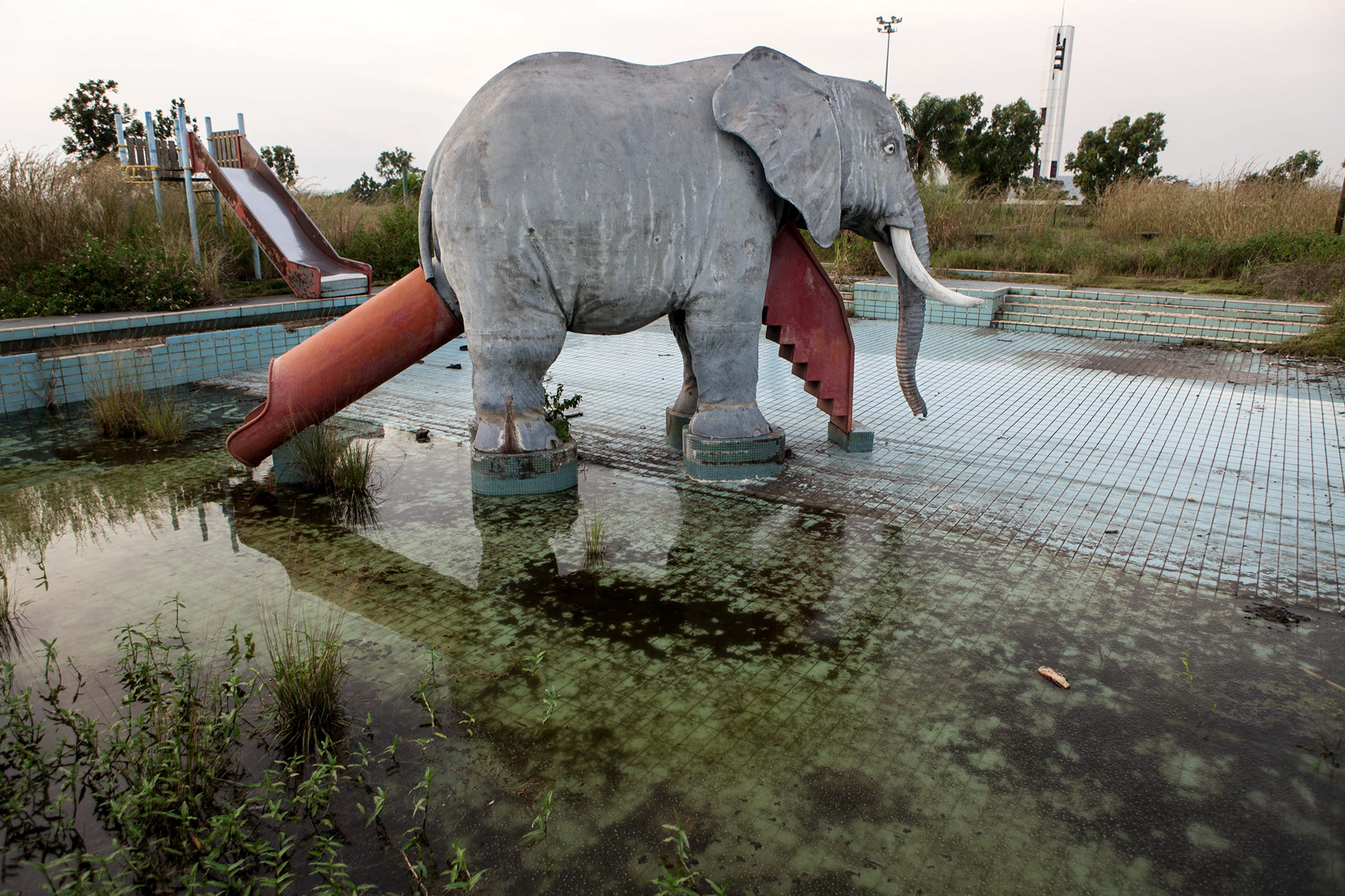 The swimming pool of the former residence of Mobutu in Nsele, near Kinshasa.