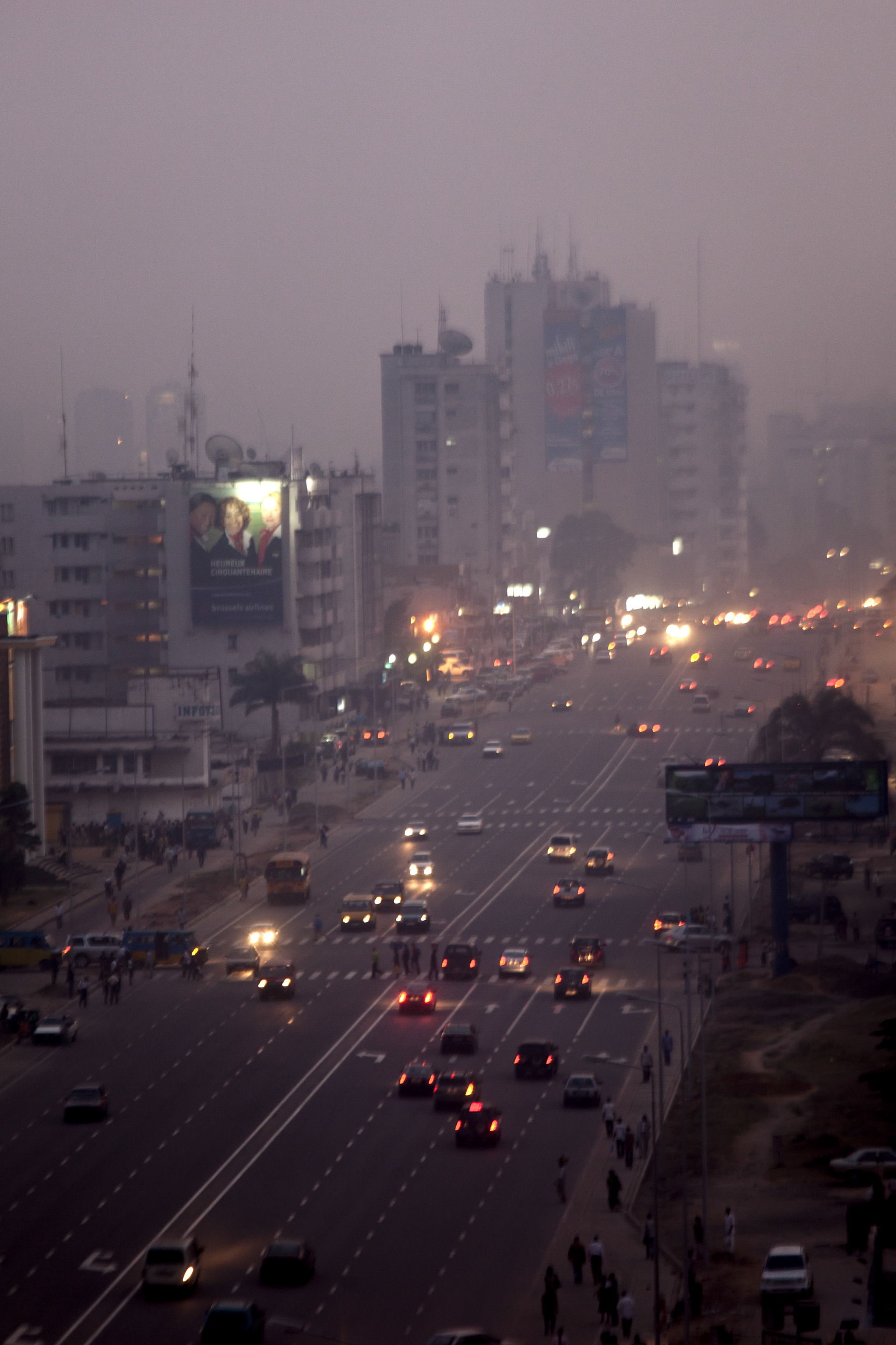 View of Kinshasa downtown, where thousand of children accused of witchcraft lives in streets, geting by thanks to petty theft, little jobs or prostitution.