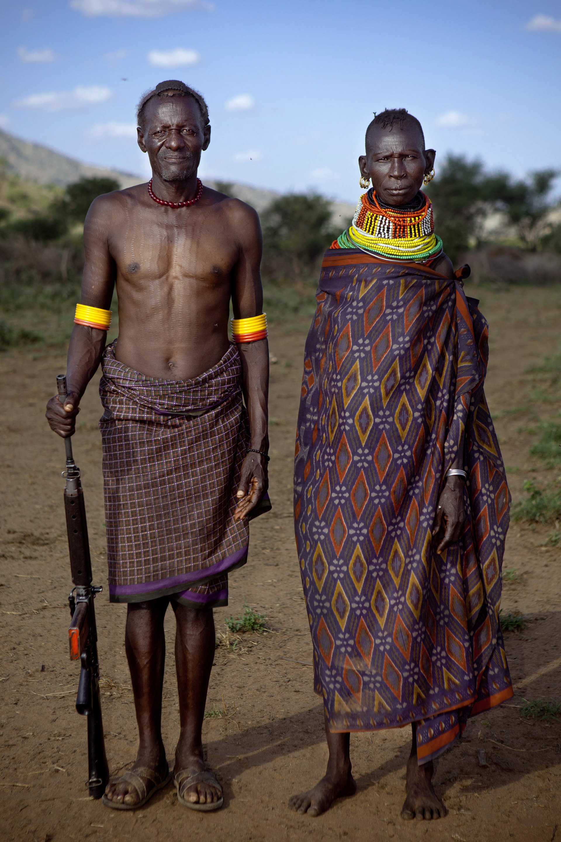 The scarifications that cover the chest of Kraal leader Lodoe show the number of men he killed.