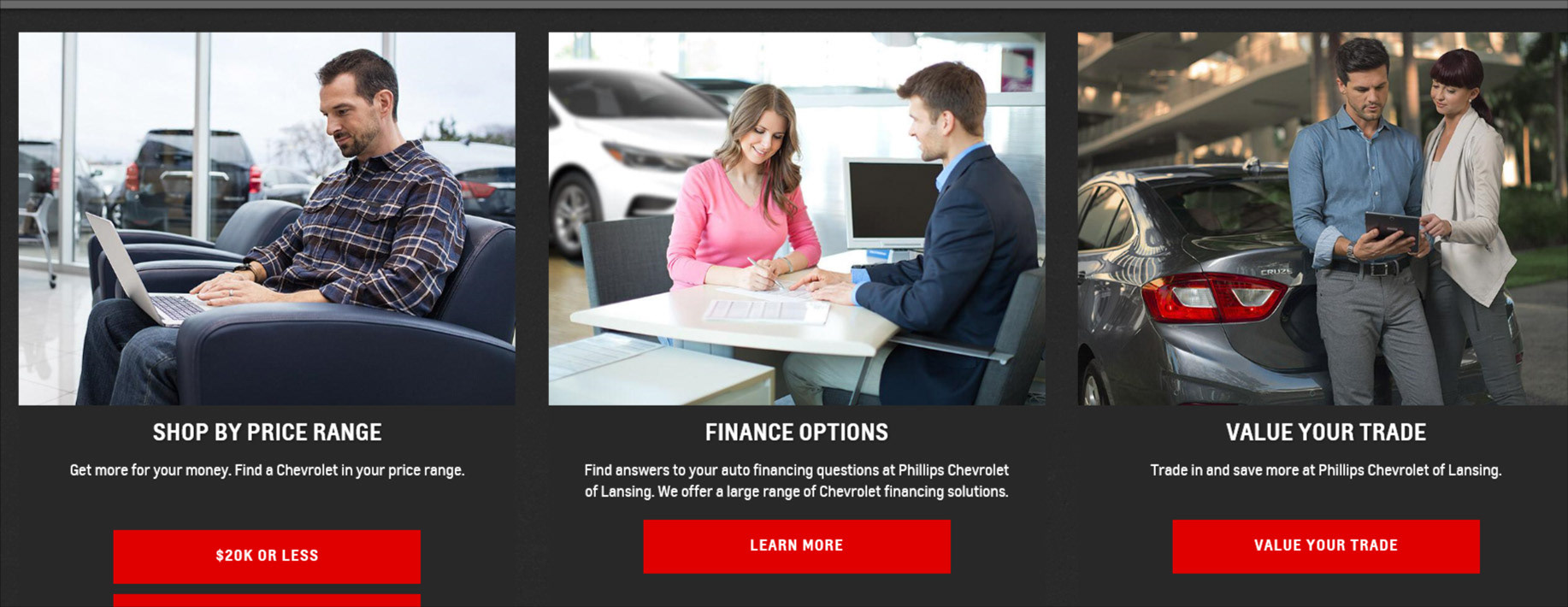 Homepage custom layout for dealer.
