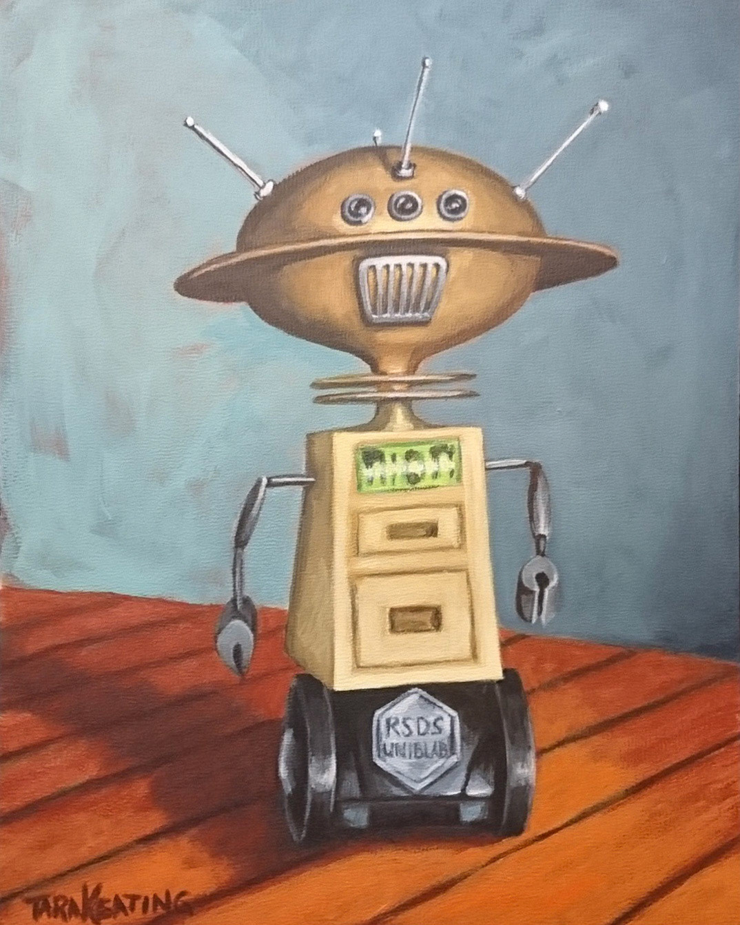 "Uniblab" Acrylic on panel (framed), 8 x 10 inches, SOLD
