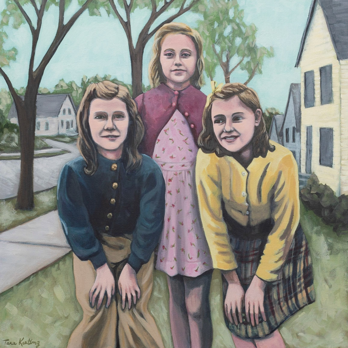 "Three Besties" Acrylic on canvas, 24 x 24 inches, $545