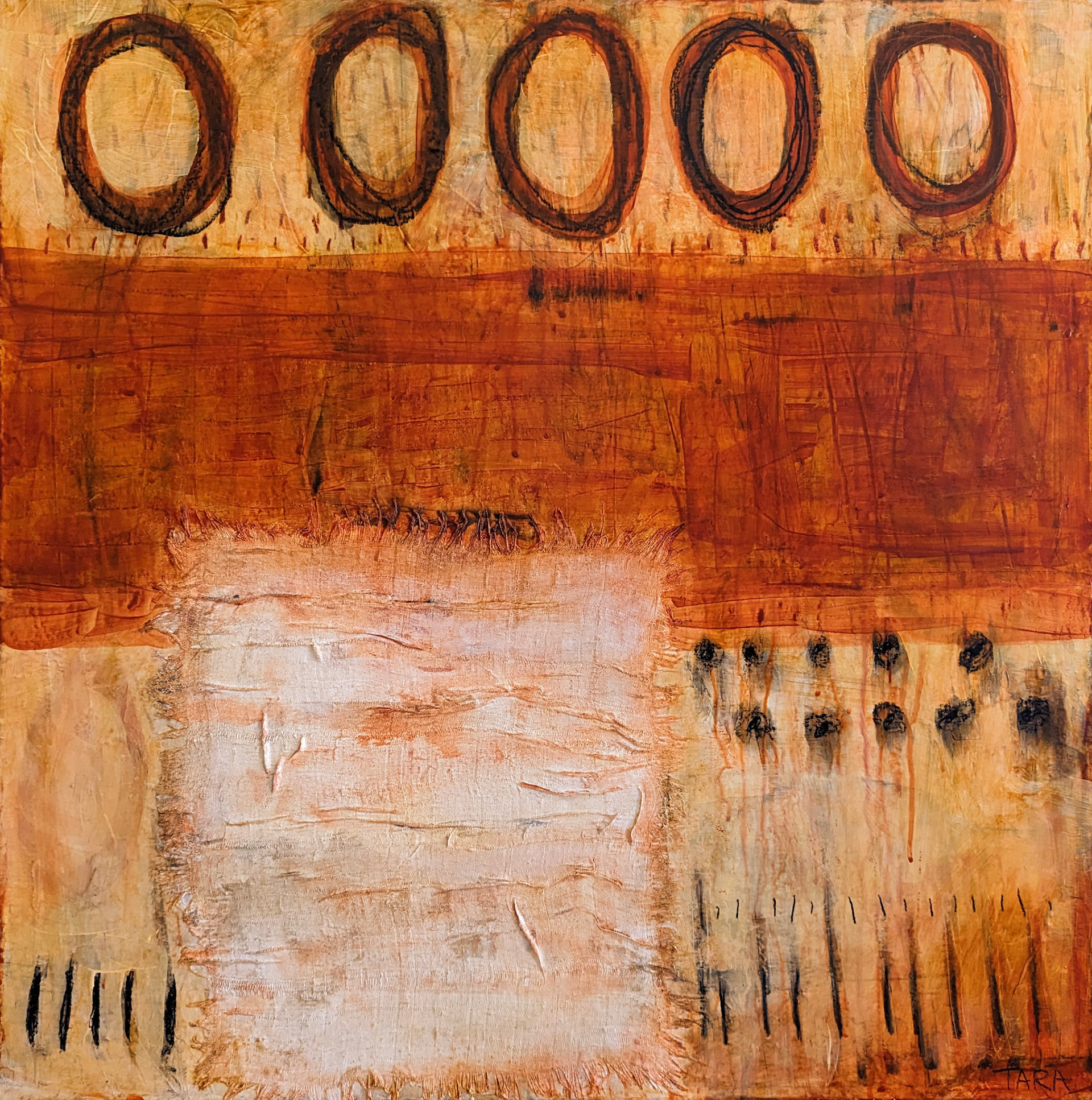 "The Substance of Things," Mixed media on canvas, 24 x 24 inches, $1600
