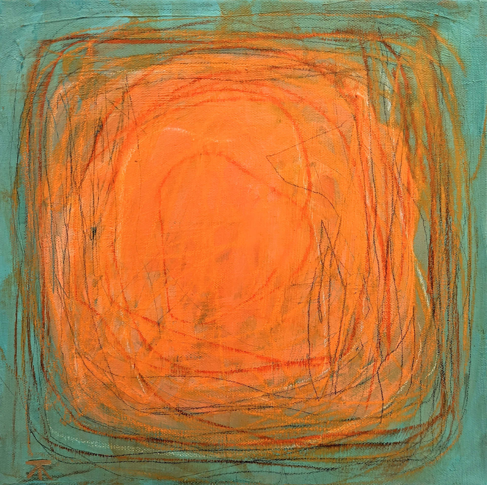 "Nod to JA," Mixed media on canvas, 12 x 12 inches, $290