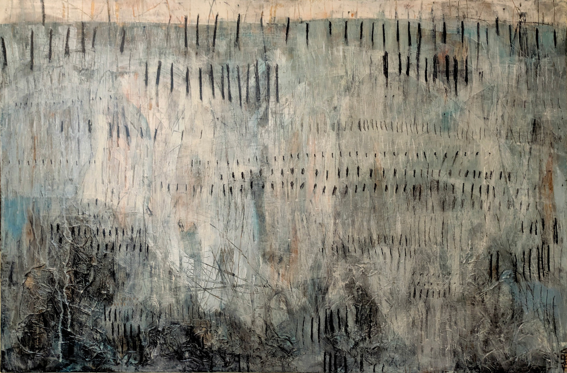 "Ancient," Mixed media on gallery wrapped stretched canvas, 36x 24 inches, $2,400