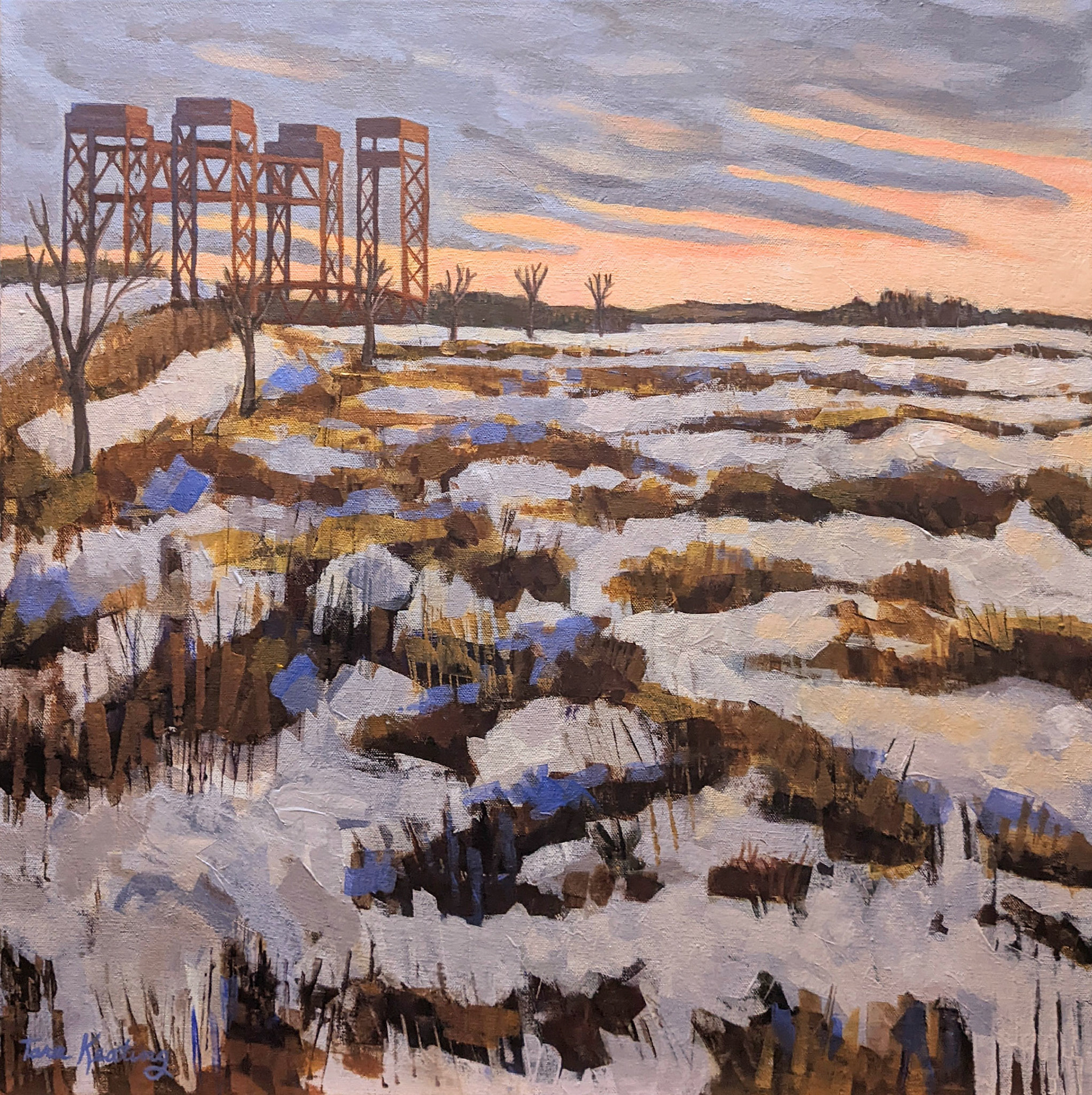 Evening Thaw, 24x24 inches on gallery wrapped canvas, $1000