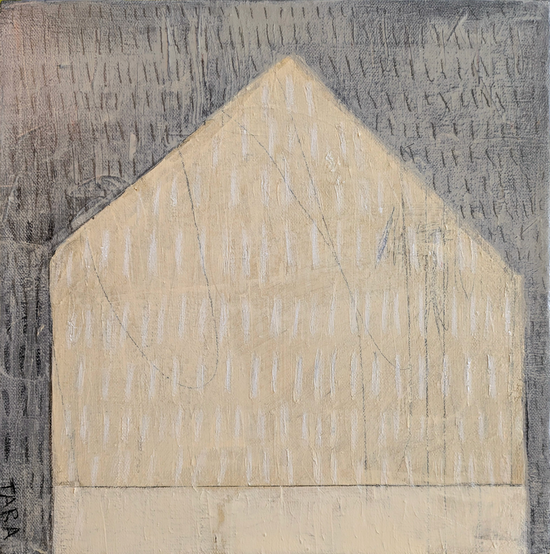"Enter" Mixed media on gallery wrapped canvas, 12x12 inches, $600