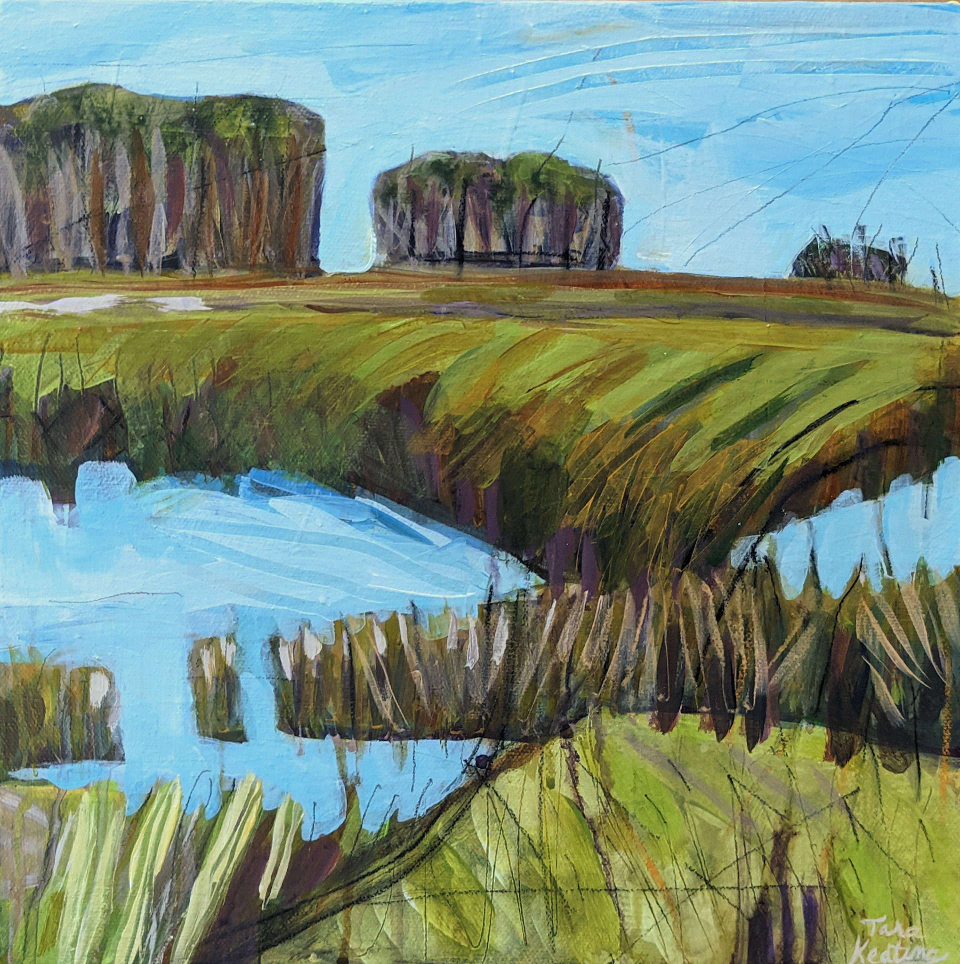 Open Ridge, Acrylic and mixed-media on canvas, 12 x 12 inches, $320