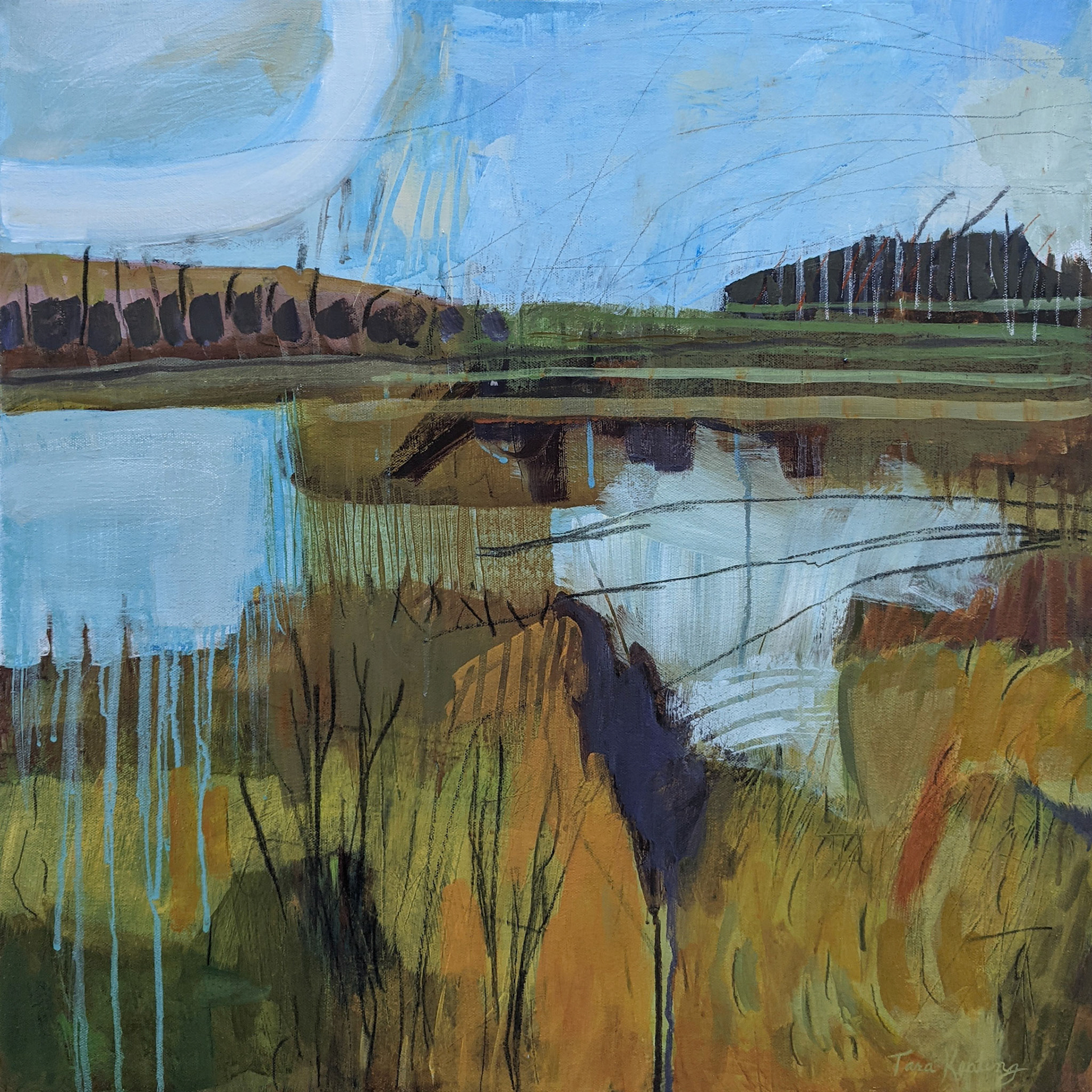 Breathing Space, Acrylic and mixed-media on canvas, 24 x 24 inches, SOLD