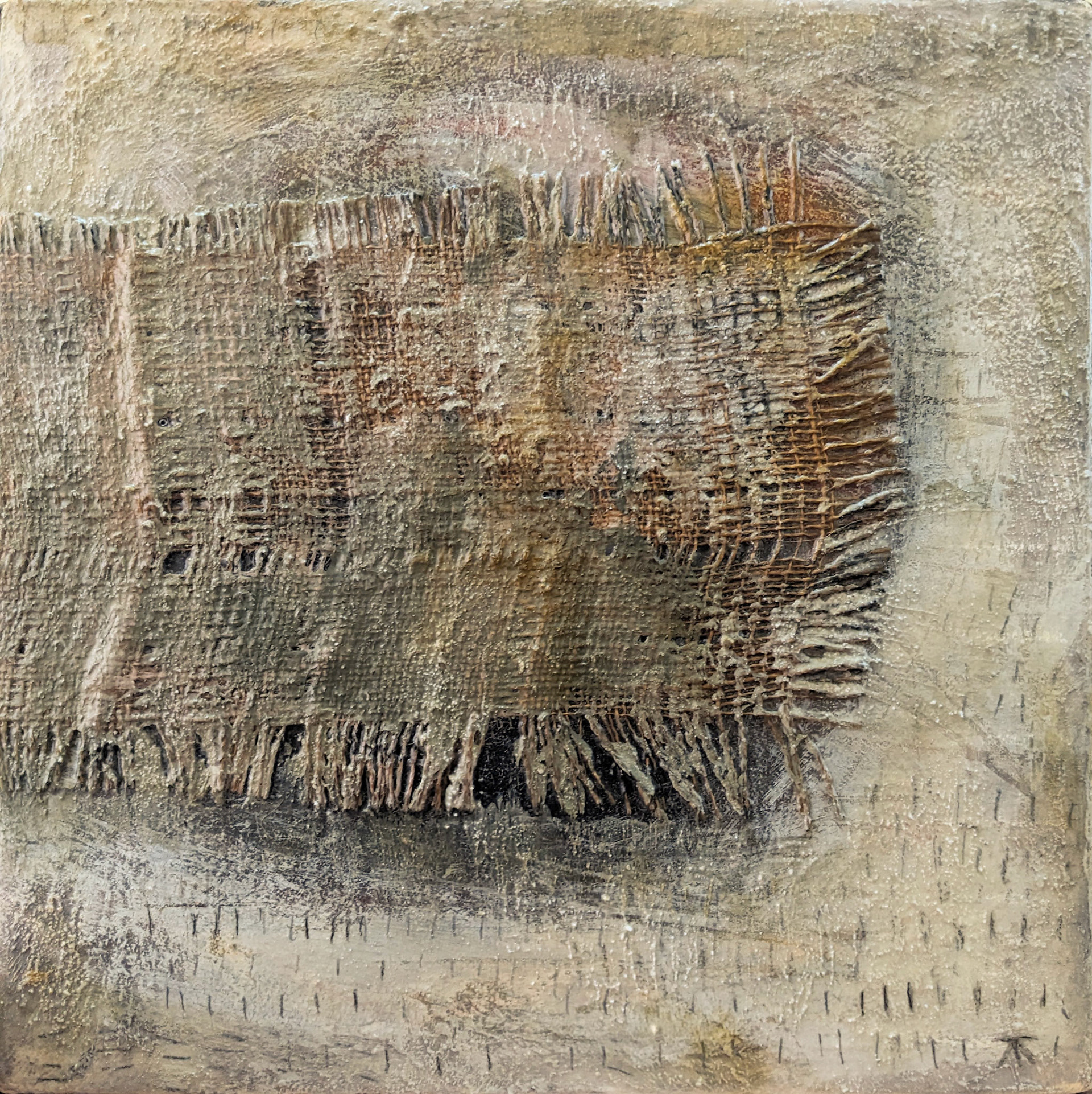 "Lighthearted," Mixed media on canvas, 12 x 12 inches, SOLD