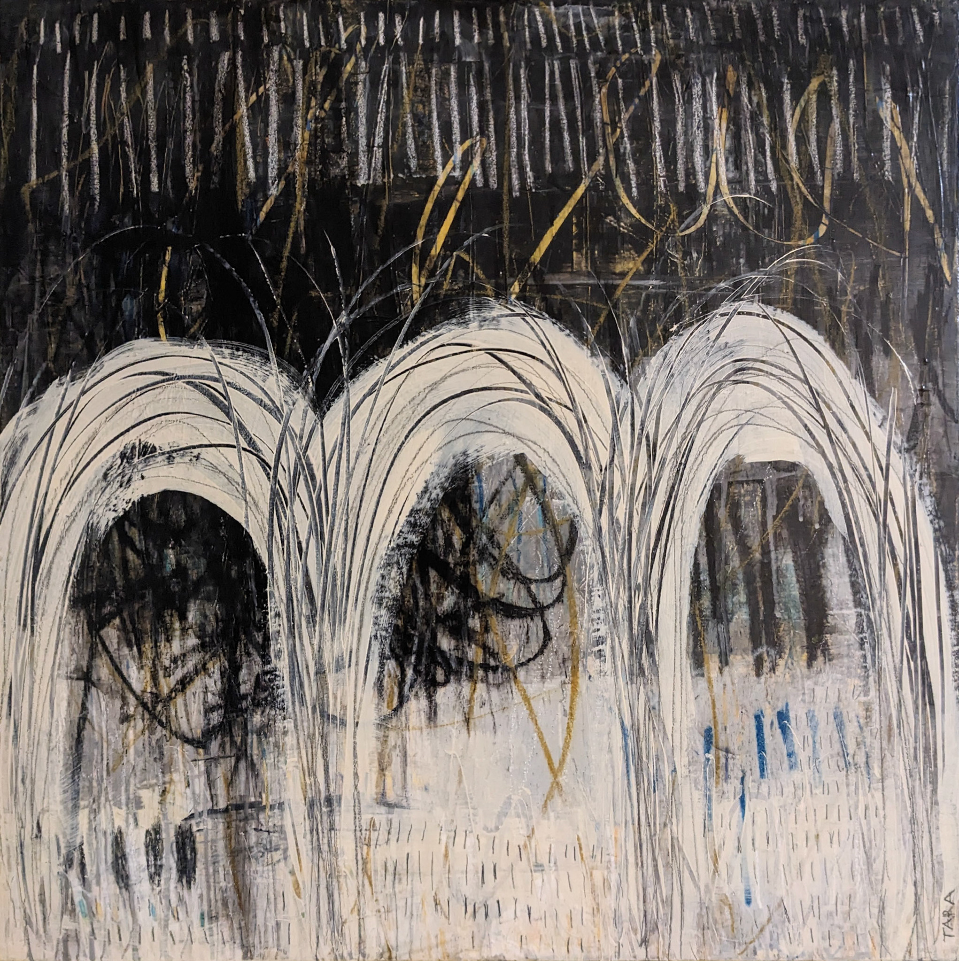 "I Carry My Past Forward," Mixed media on canvas, 24 x 24 inches, $1600