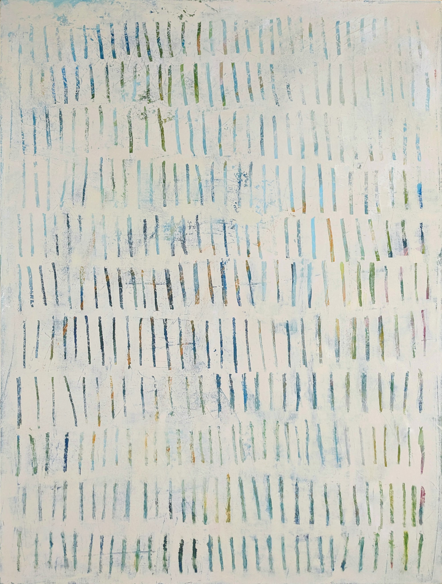 "I Am Only Partially Revealed," Mixed media on canvas with cold wax finish, 36 x 48 inches, $1,450