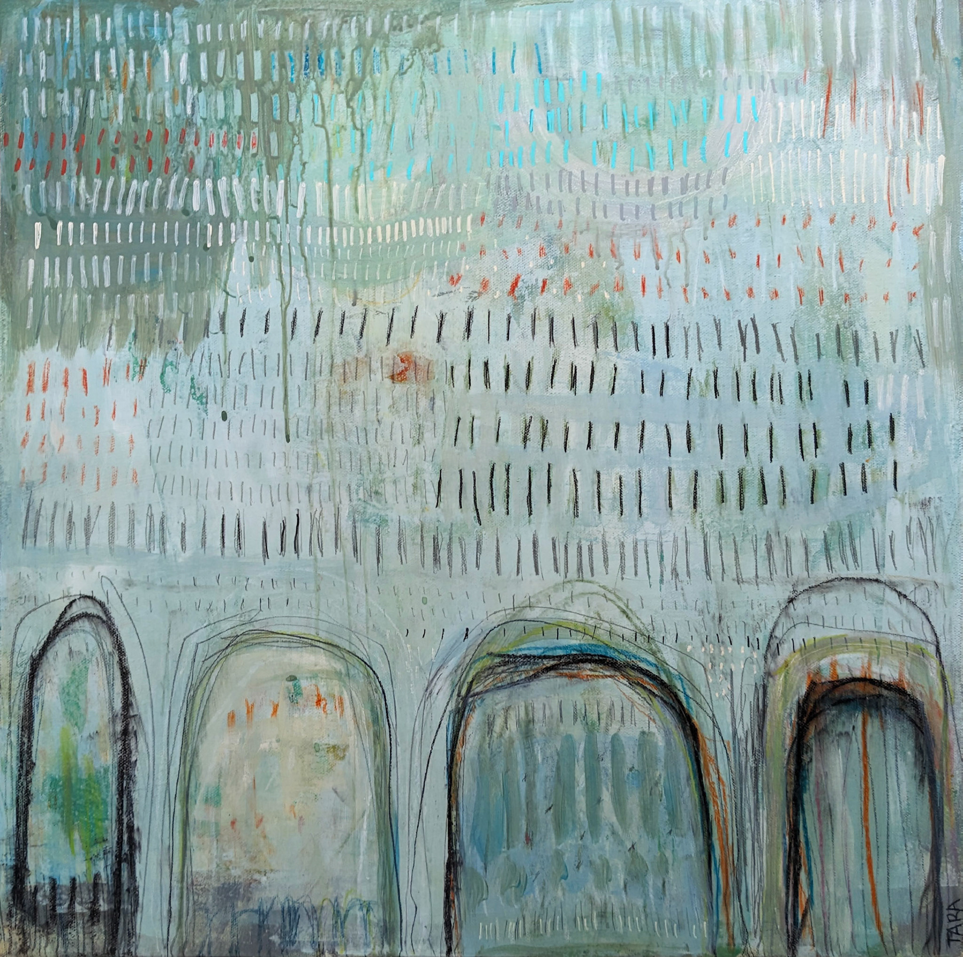 "Evidence of Things Not Seen," Mixed media on canvas, 20 x 20 inches, SOLD