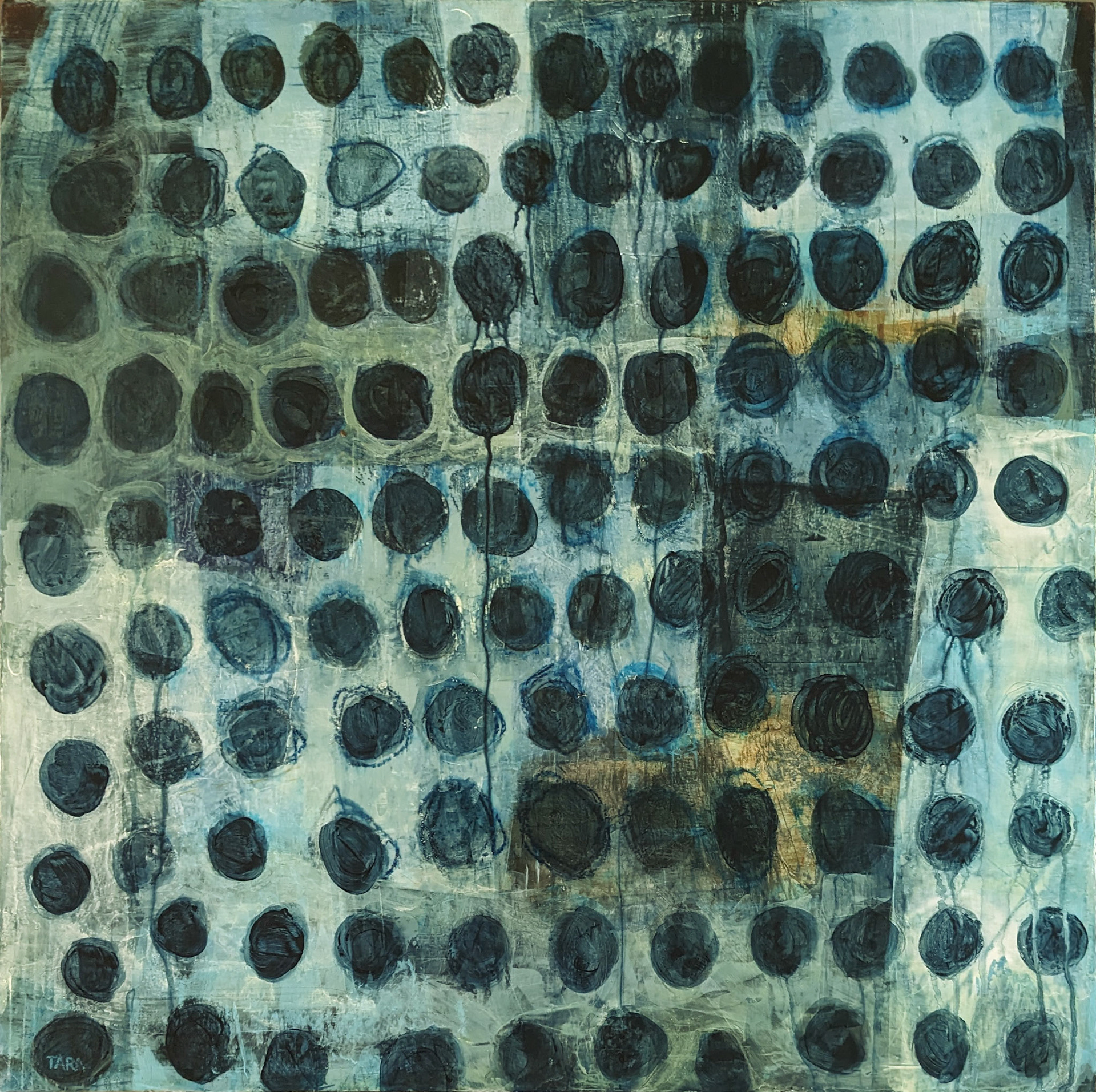 "Full," Mixed media on canvas, 24 x 24 inches, $1,600