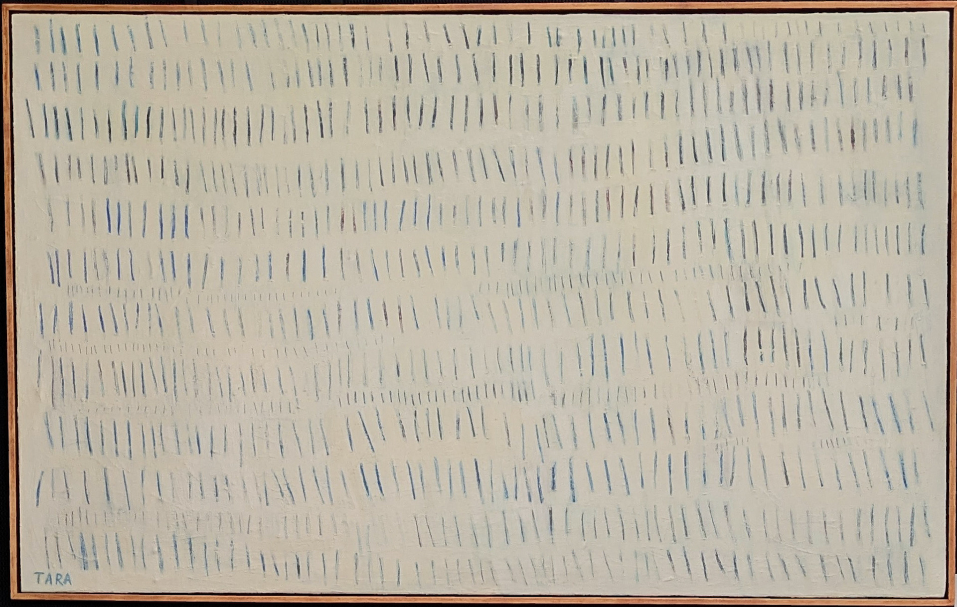 "Quiet Meditation," Mixed media on canvas with frame, approx 50 x 32 inches including frame (painting 48x30), available- additional images available on request