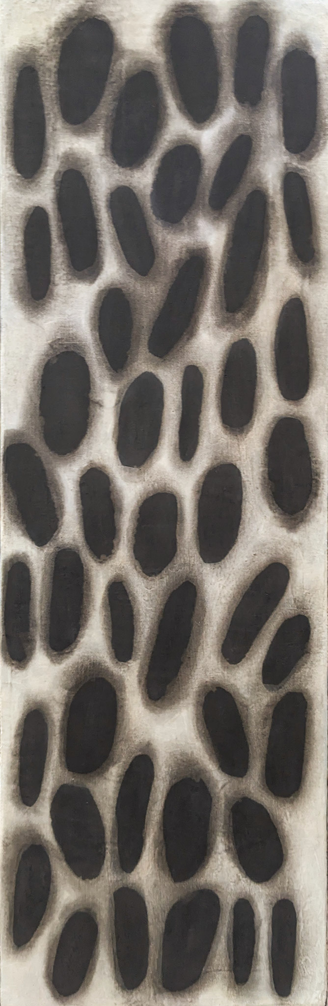 "Cellular," Mixed media on canvas, 8 x 24 inches, $800