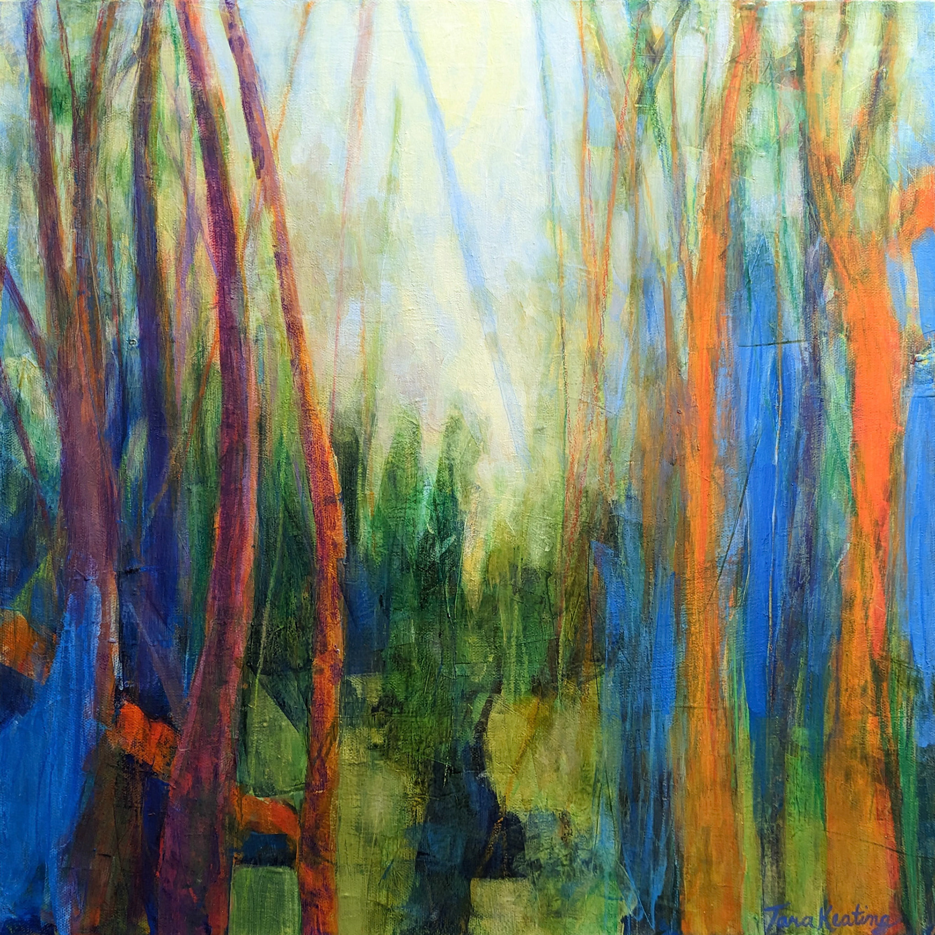 "Rustle" Mixed media on canvas, 20 x 20 inches, $1,100