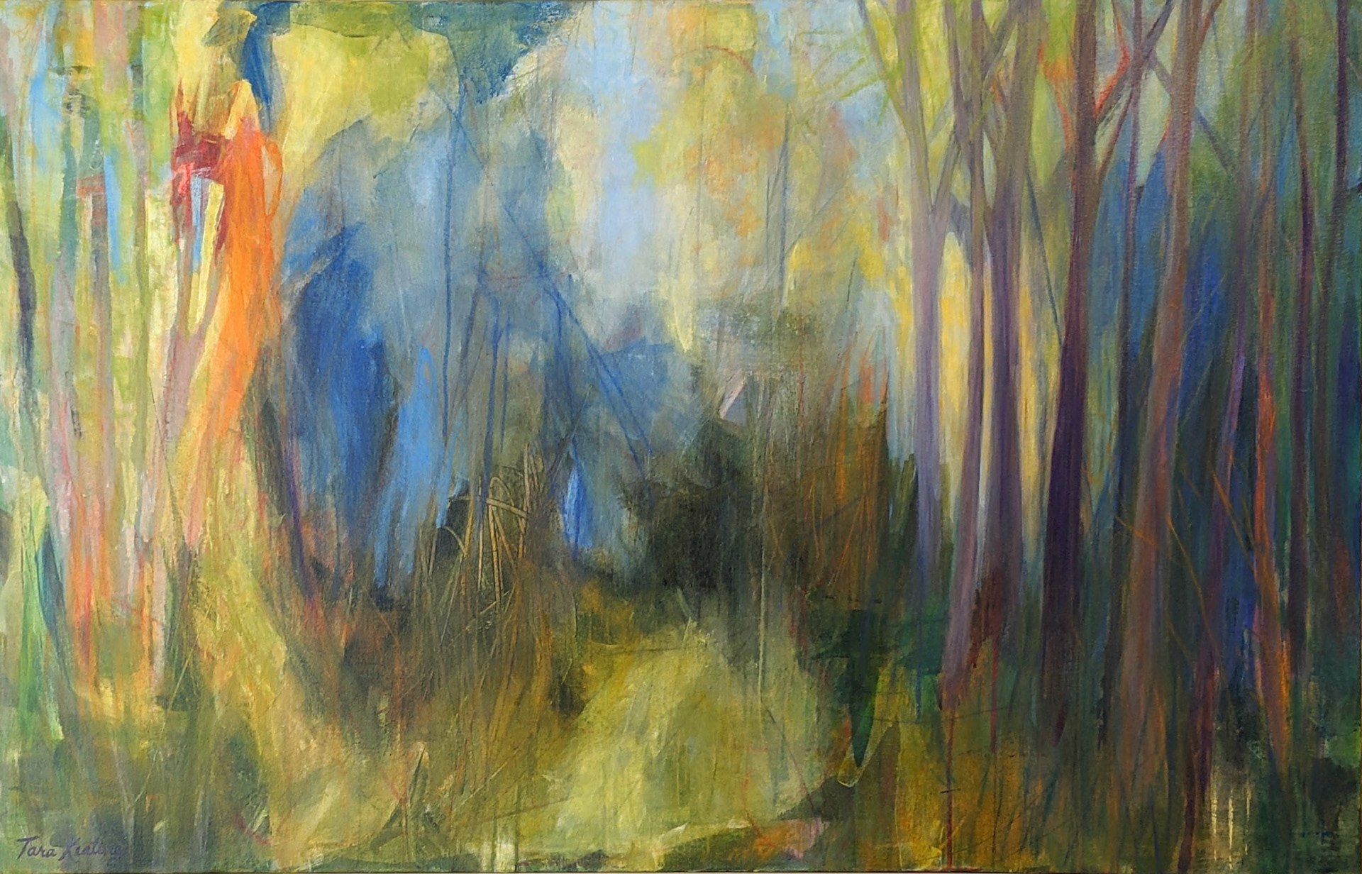 "Birdwatching," Mixed media on canvas, 48 x 30 inche, SOLD