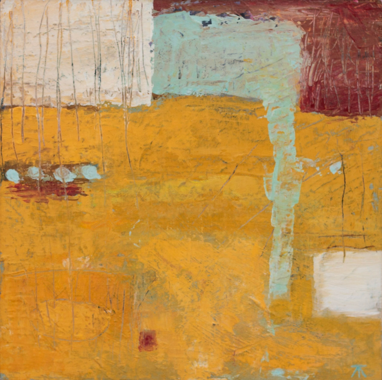 "Arrangements No. 5" Acrylic and wax on panel, SOLD