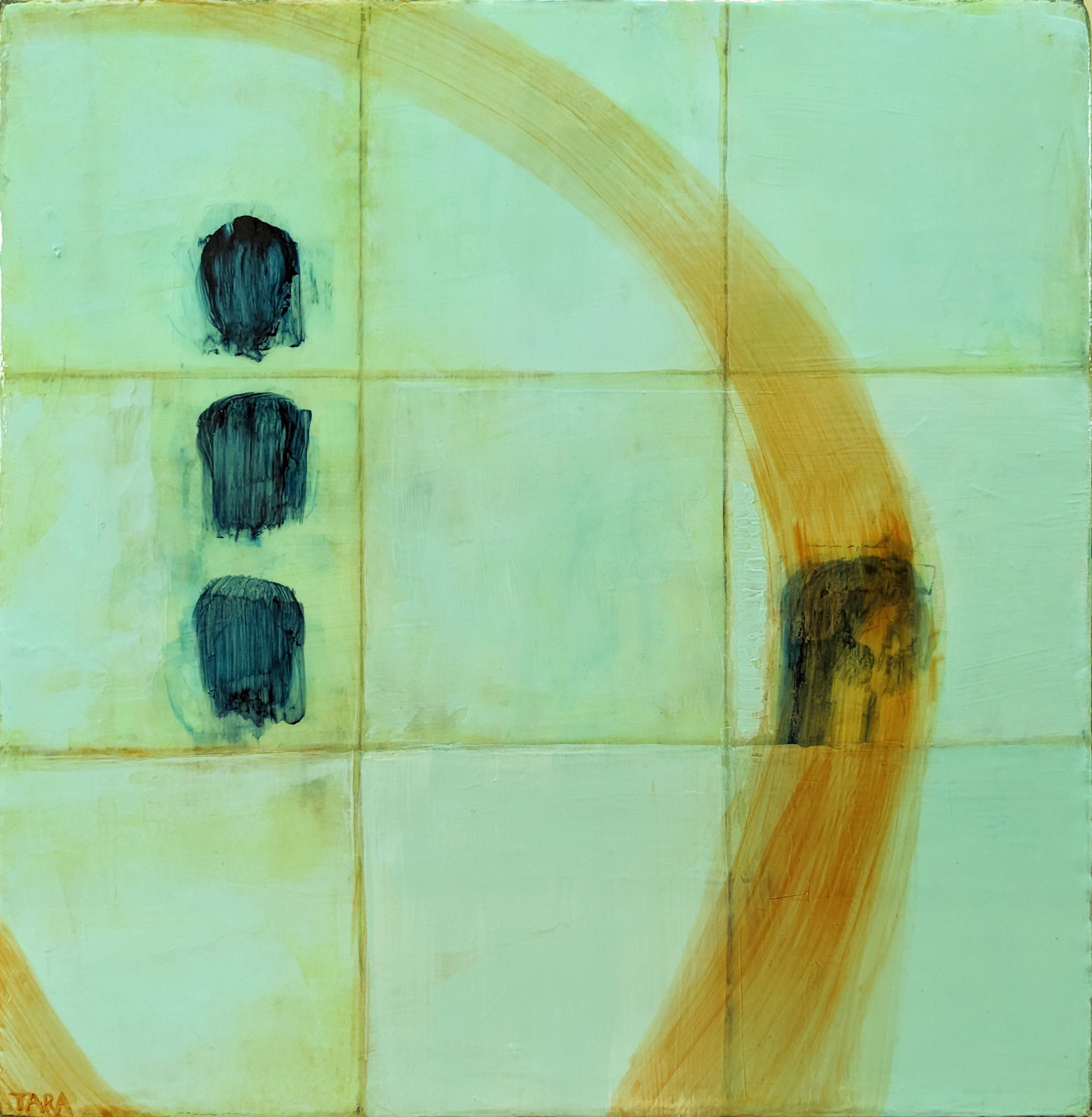 "Buoy" Acrylic and mixed media on canvas, 12 x 12 inches, SOLD