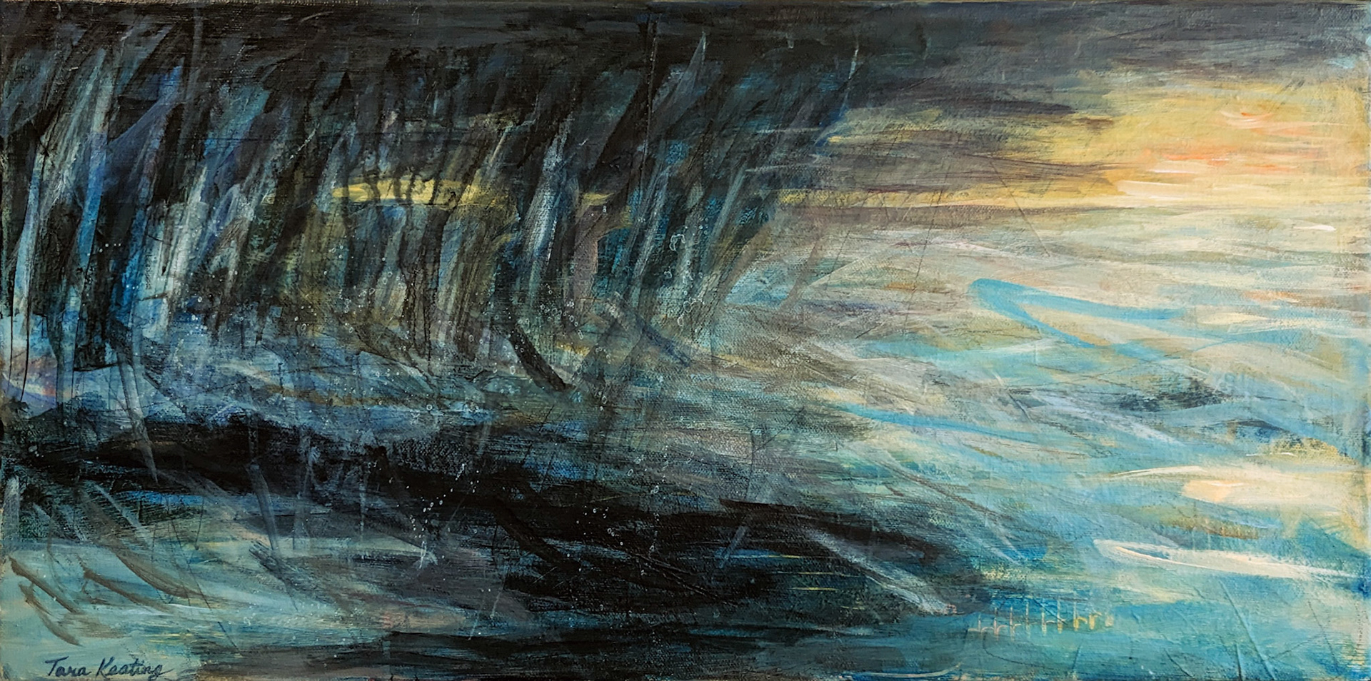 "Storm Pass" Mixed media on canvas, 24 x 12 inches, $1000
