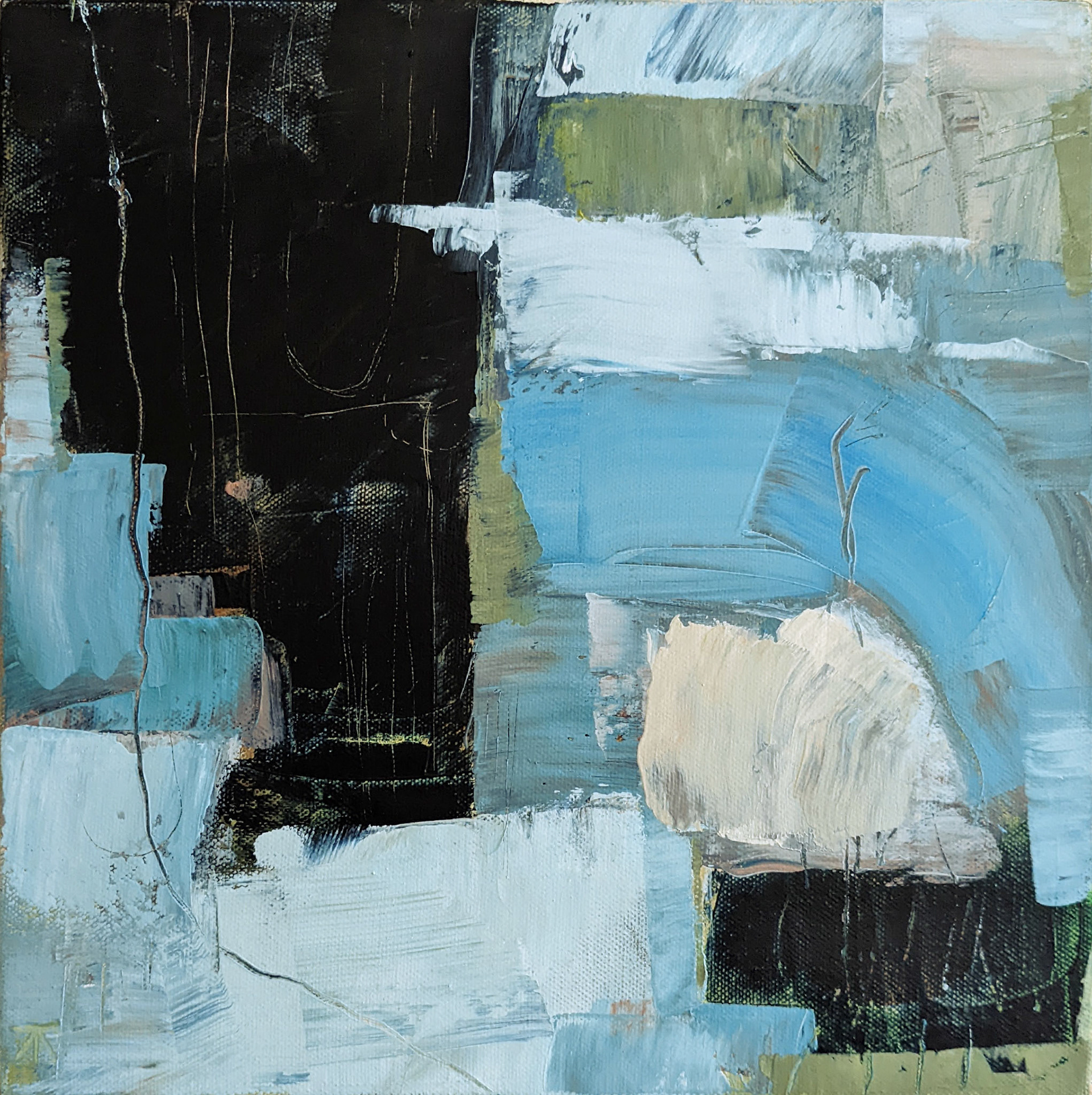 "I am Not Dormant," Mixed-media on canvas, 12 x 12 inches, $290
