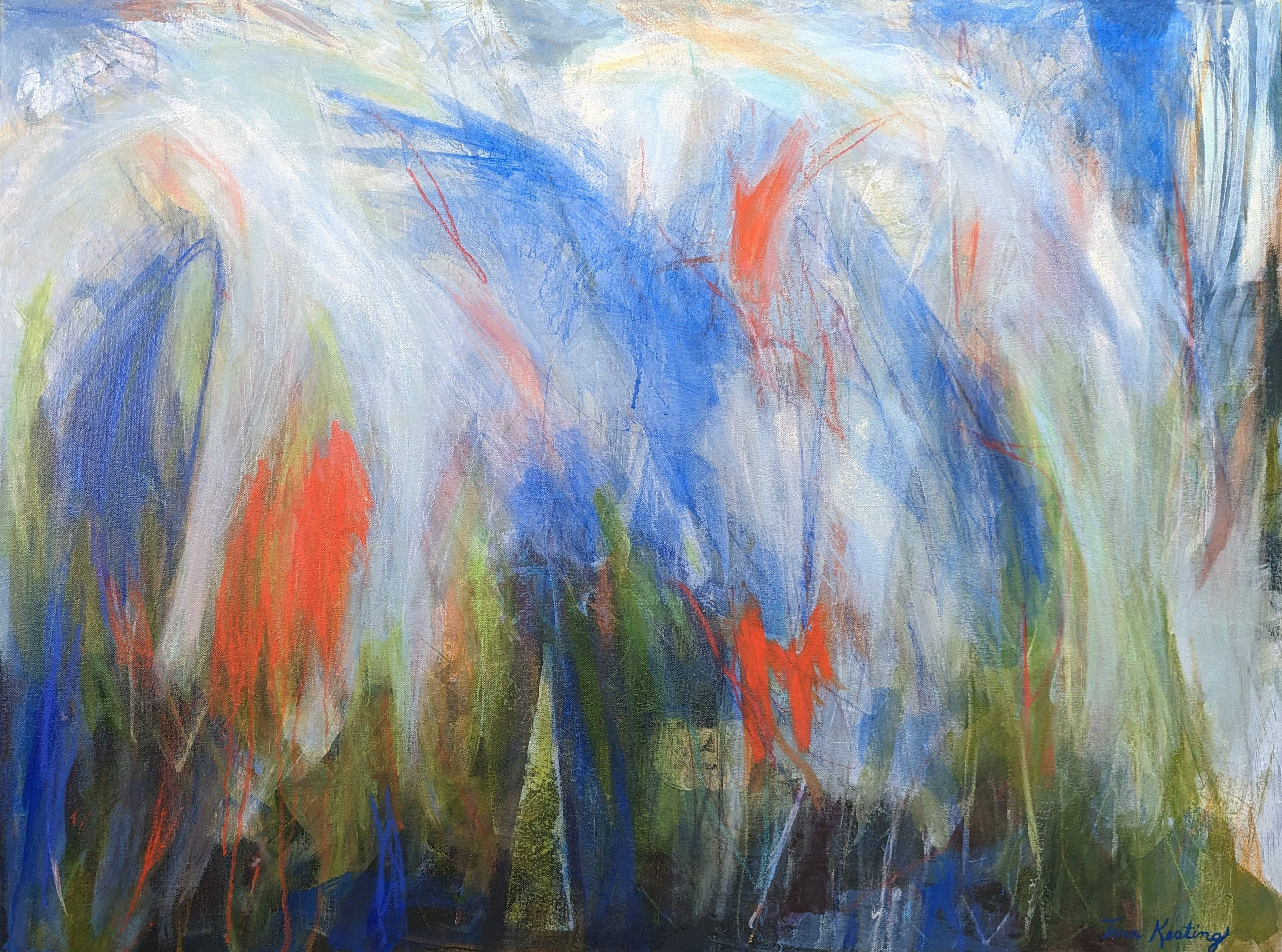 "Capriccio Flutter," Mixed media on canvas, 40 x 30 inches, $1150