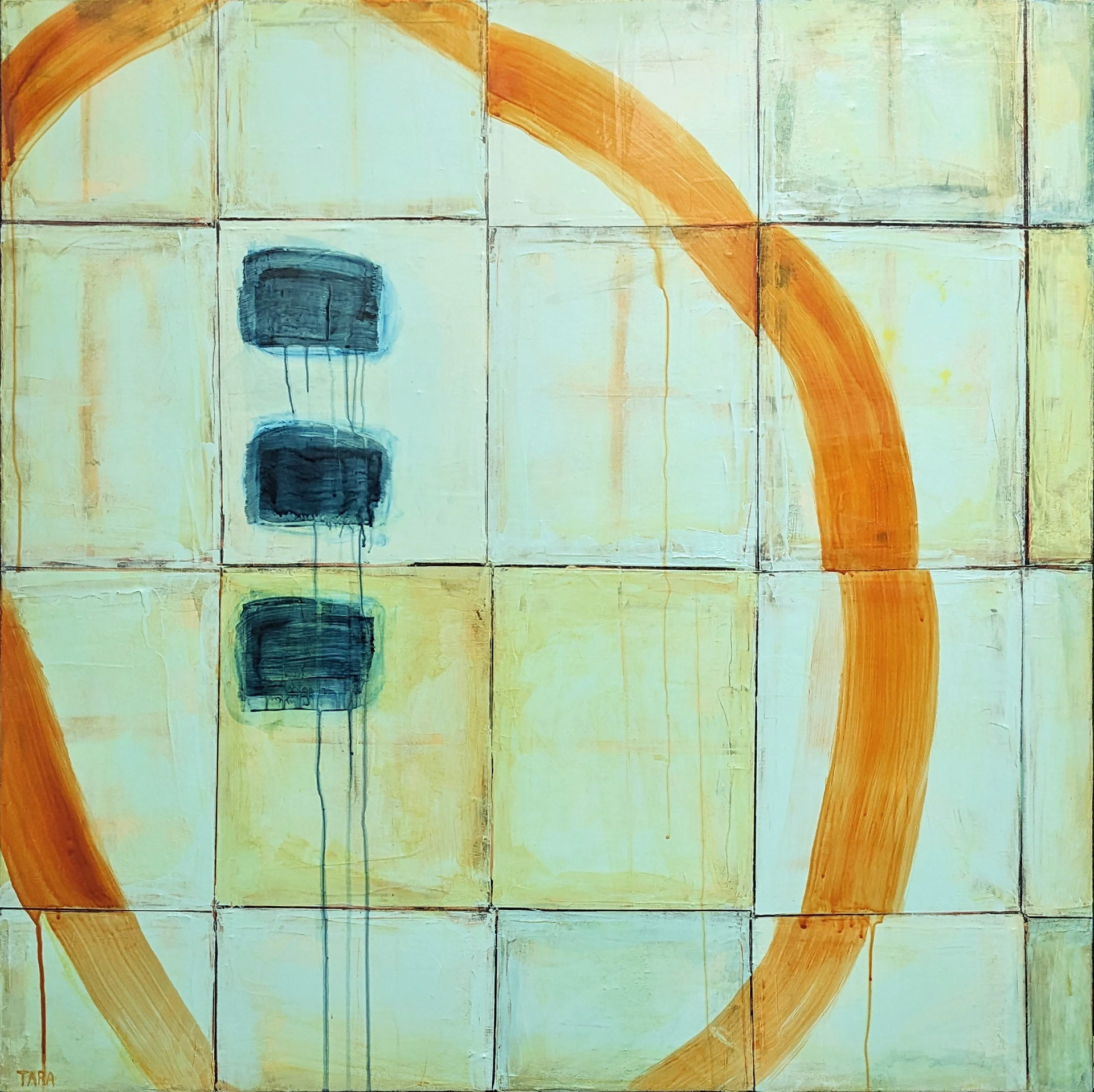 "Embrace Your Beautiful Messy Self," Mixed media on canvas, 36 x 36 inches, SOLD