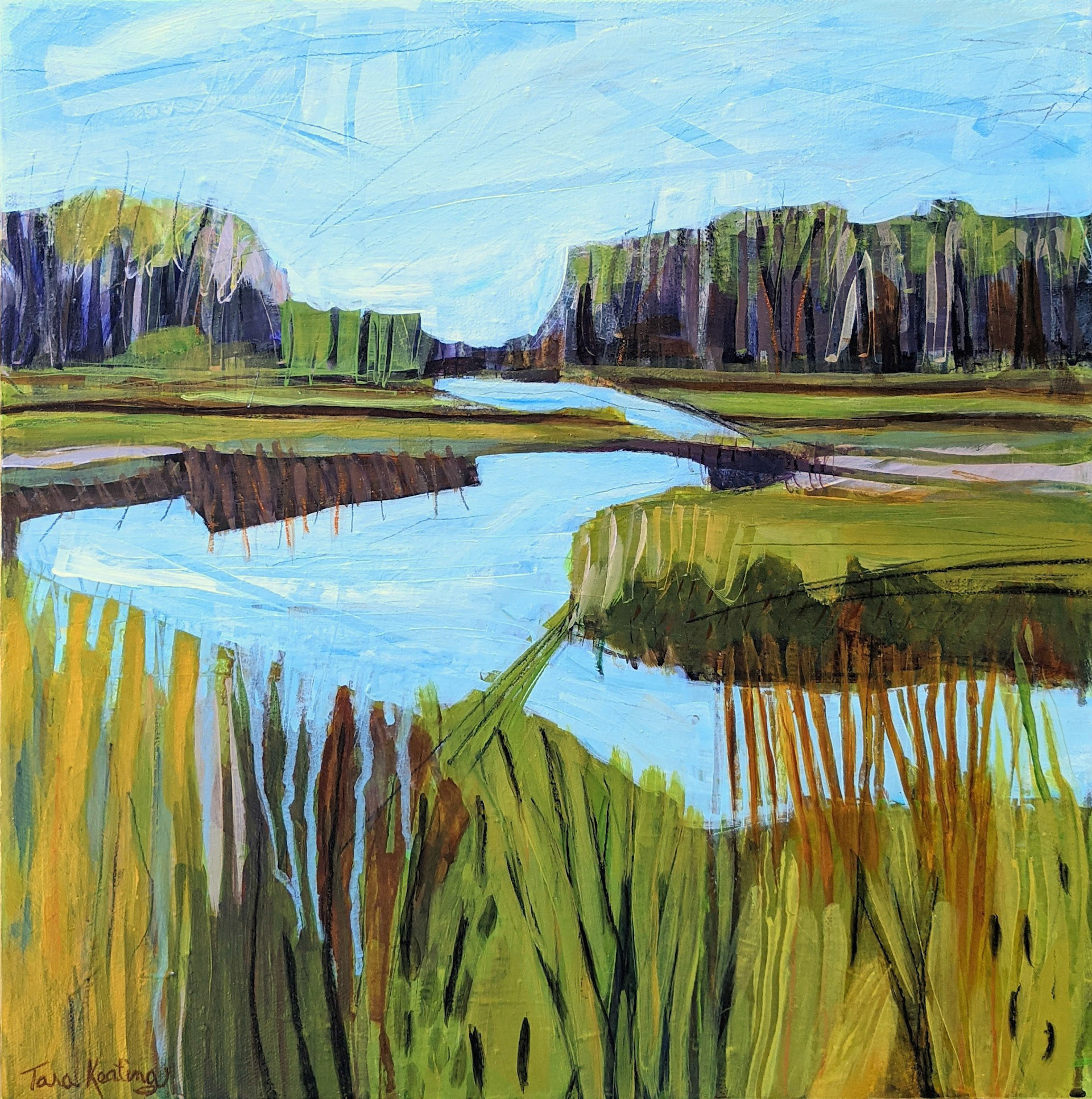 Early Summer, Acrylic and mixed-media on canvas, 16 x 16 inches, SOLD