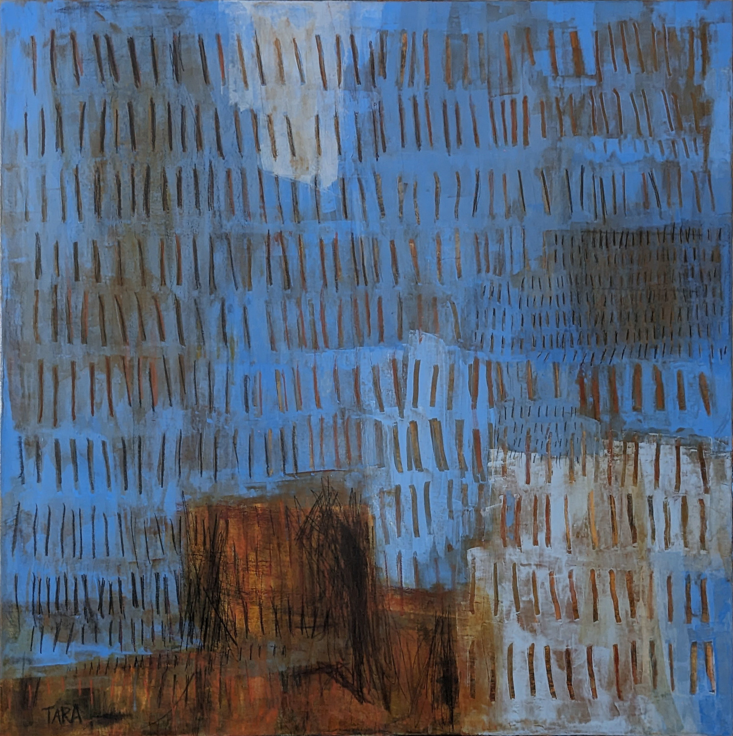 "Celestial / Terrestrial," Mixed media on canvas, 36 x 36 inches, AVAILABLE via Alma Gallery*