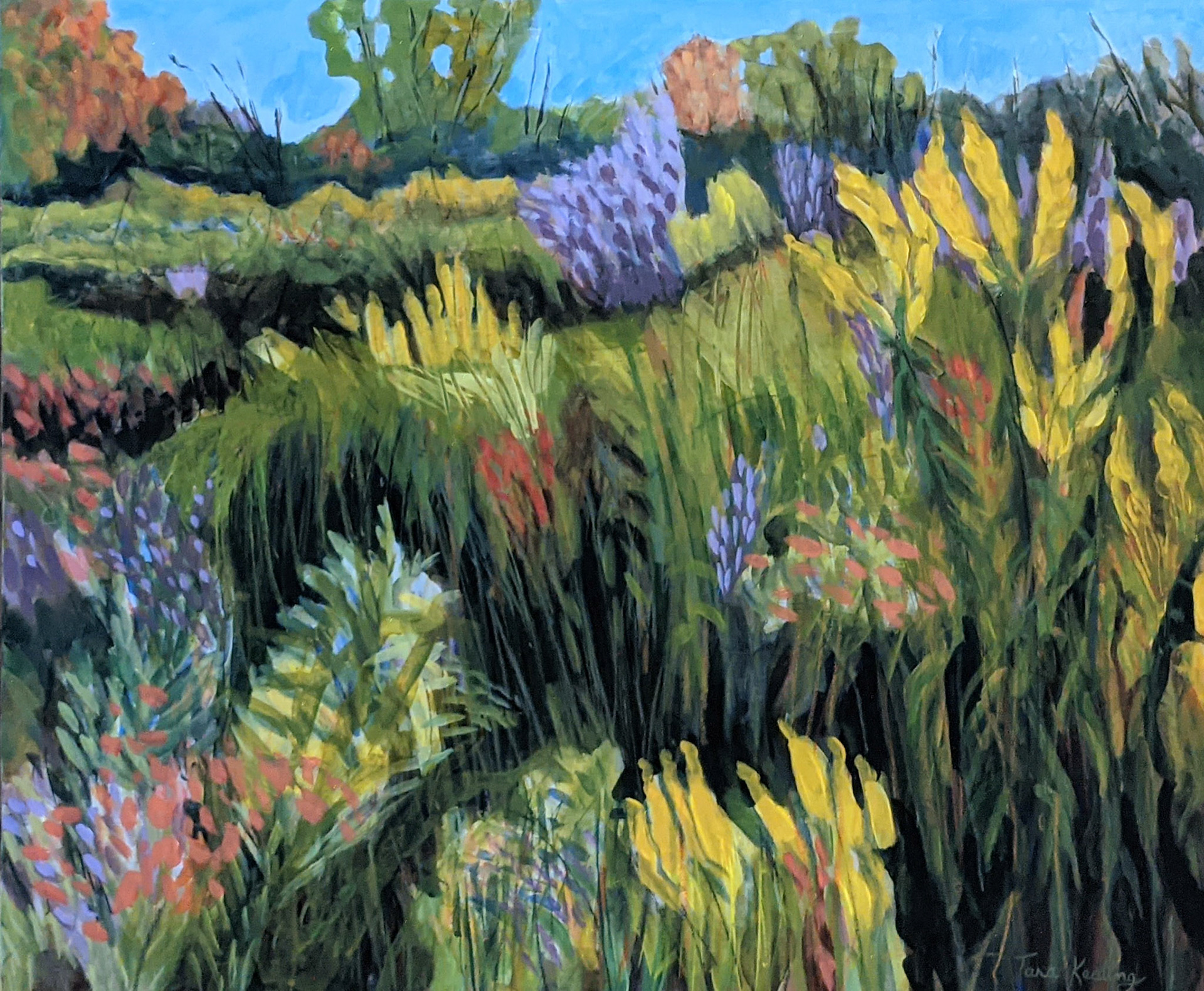 Butterfly Meadow at Montrose Point, Acrylic and mixed-media on canvas, 20 x 24 inches, SOLD