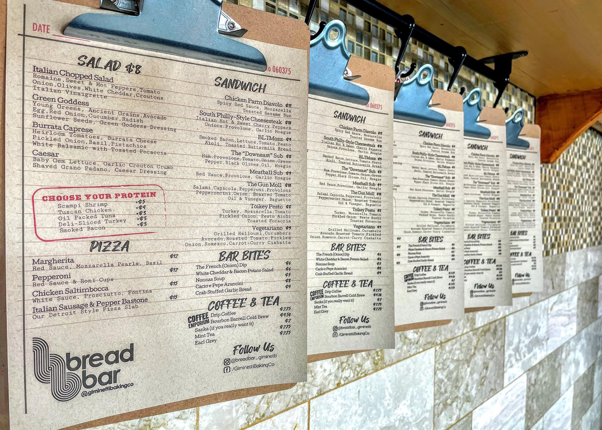 Menus on Clipboards