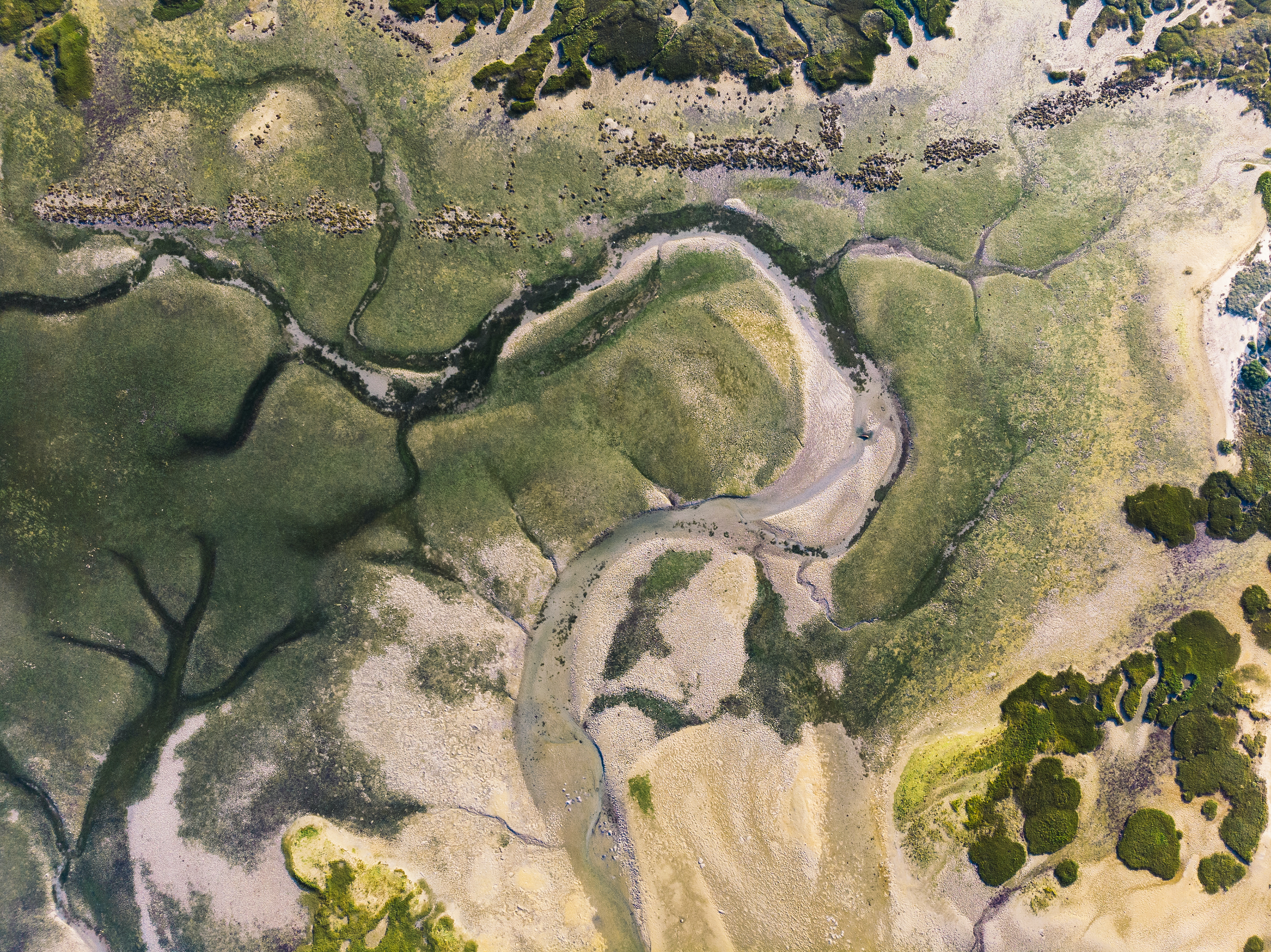 France, Bretagne. Low tide from above.