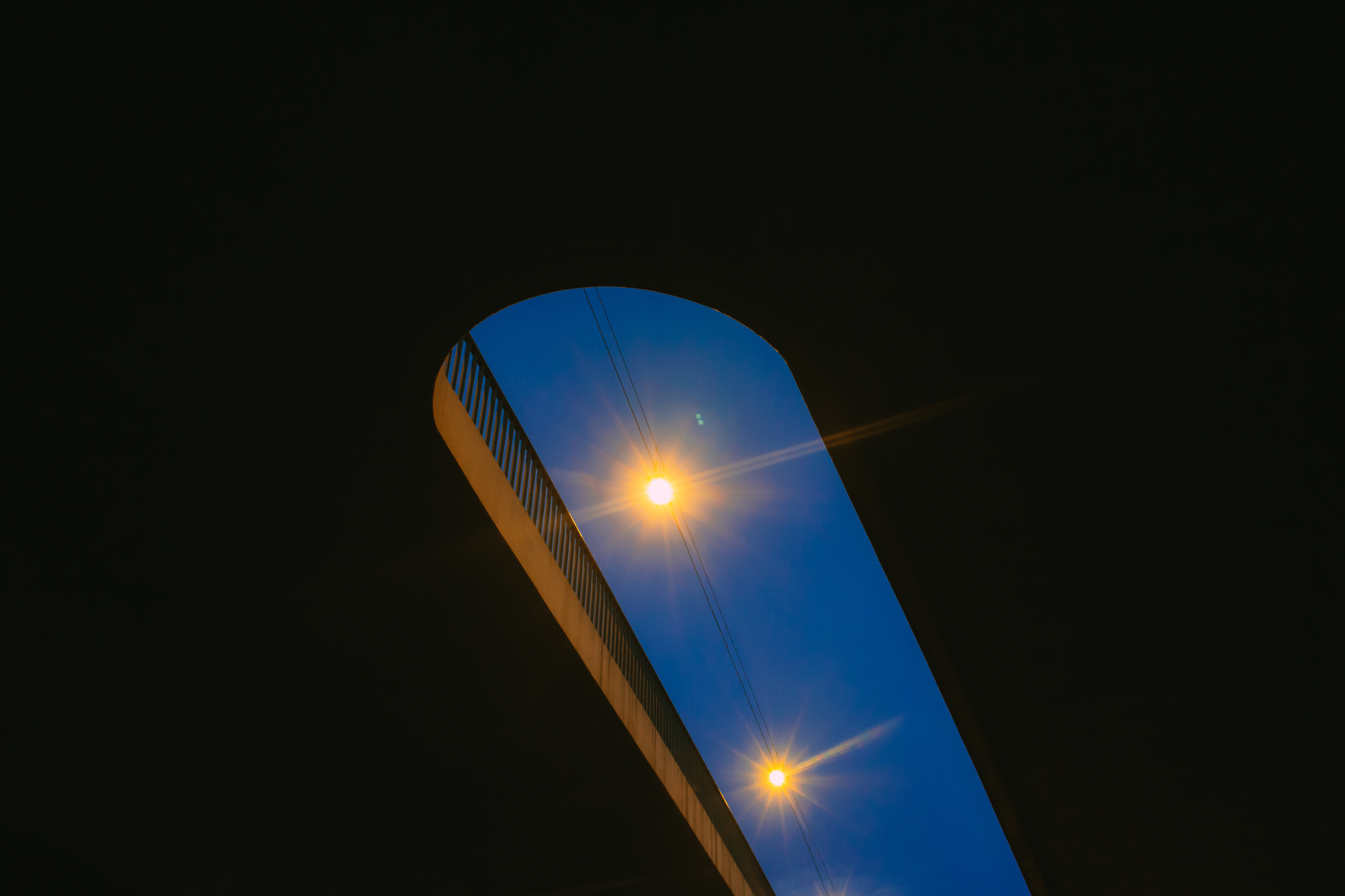 Düsseldorf, Germany. Under the Rheinkniebrücke to shine a light on a new coming night.