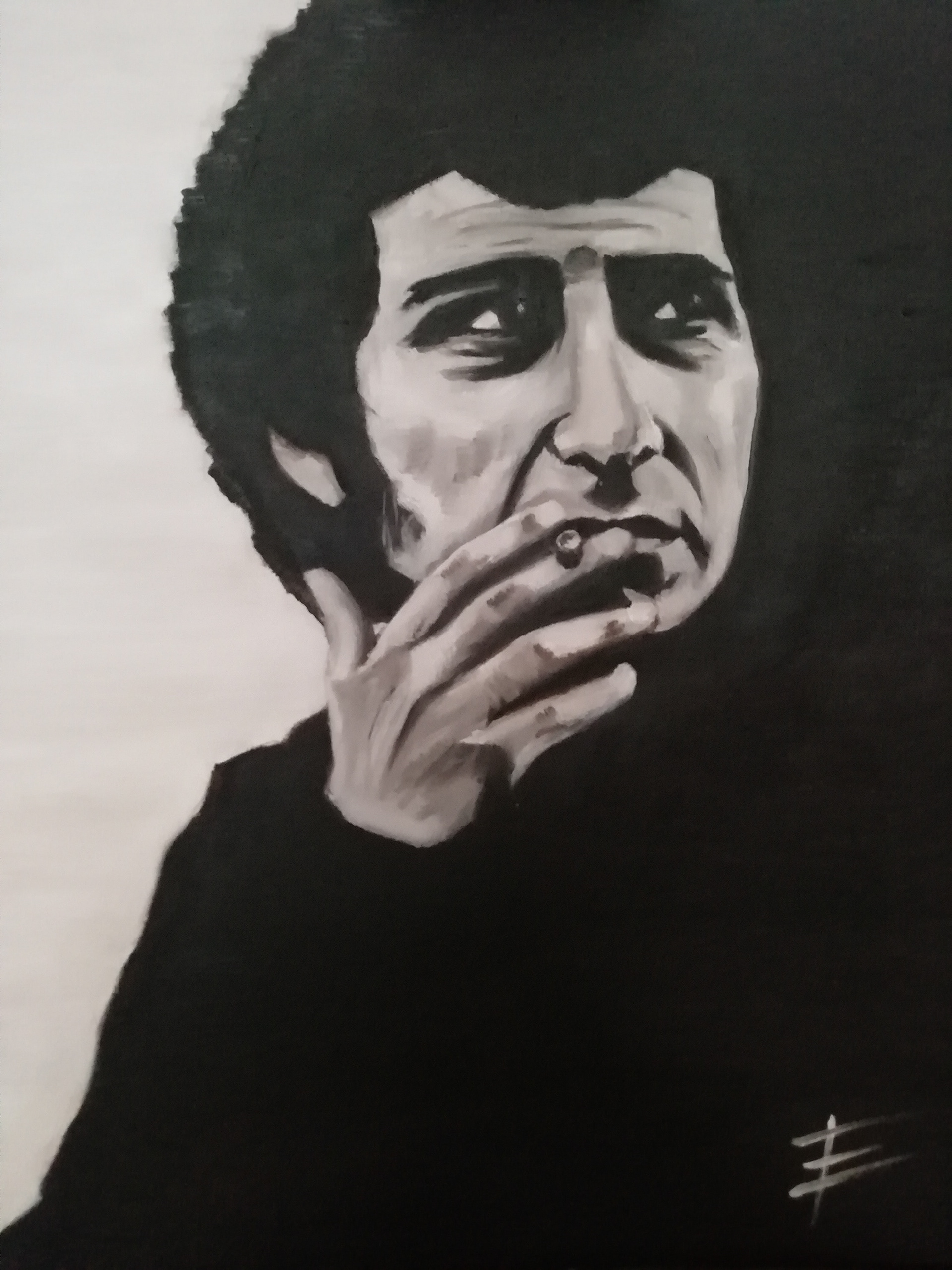 Retrato de Victor Jara 1 🖼️  Óleo sobre Cartón tela; 39x49 cm.