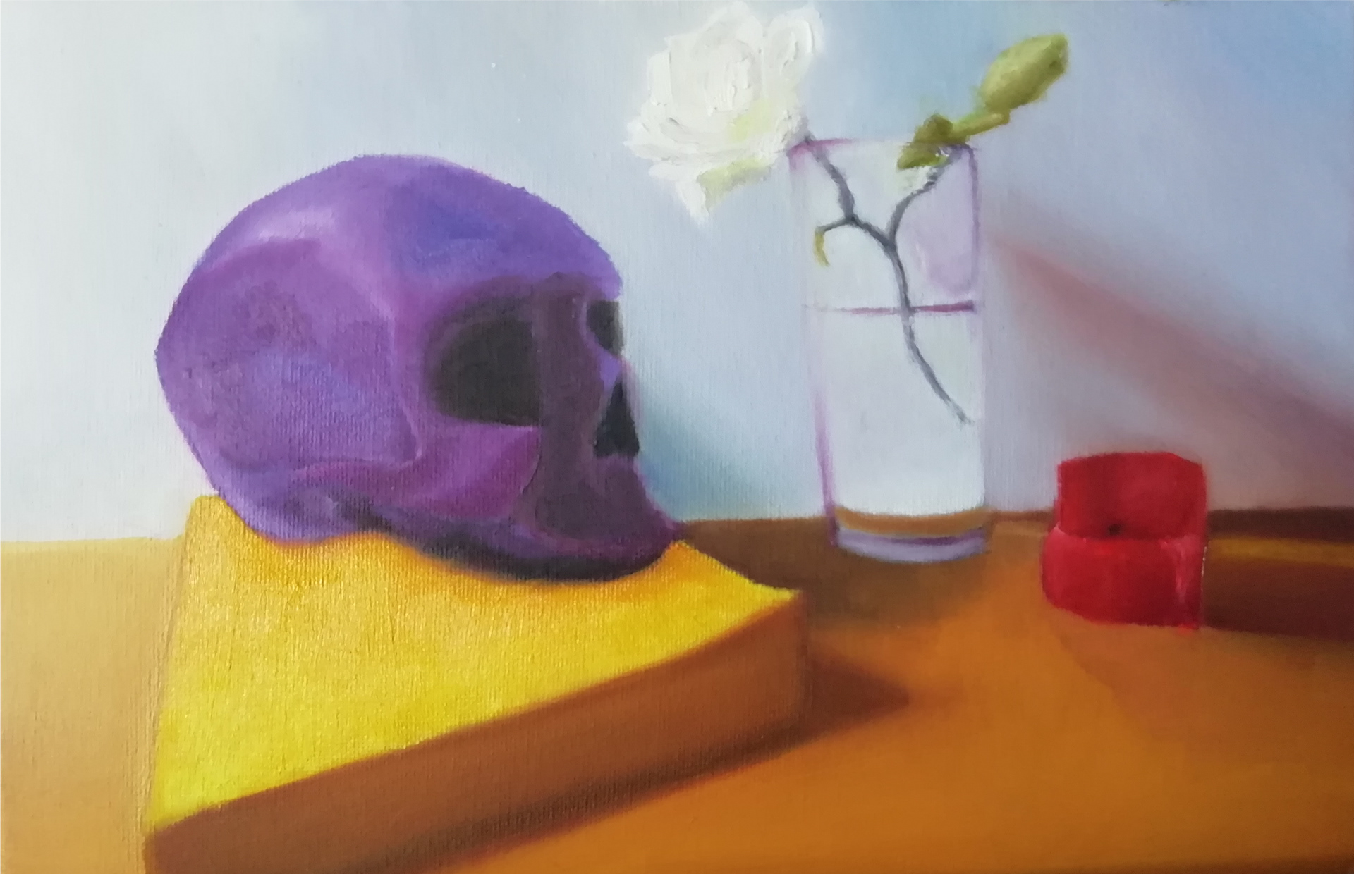 Bodegón 3 - Impermanencia.  30x20 cm. Cartón tela.