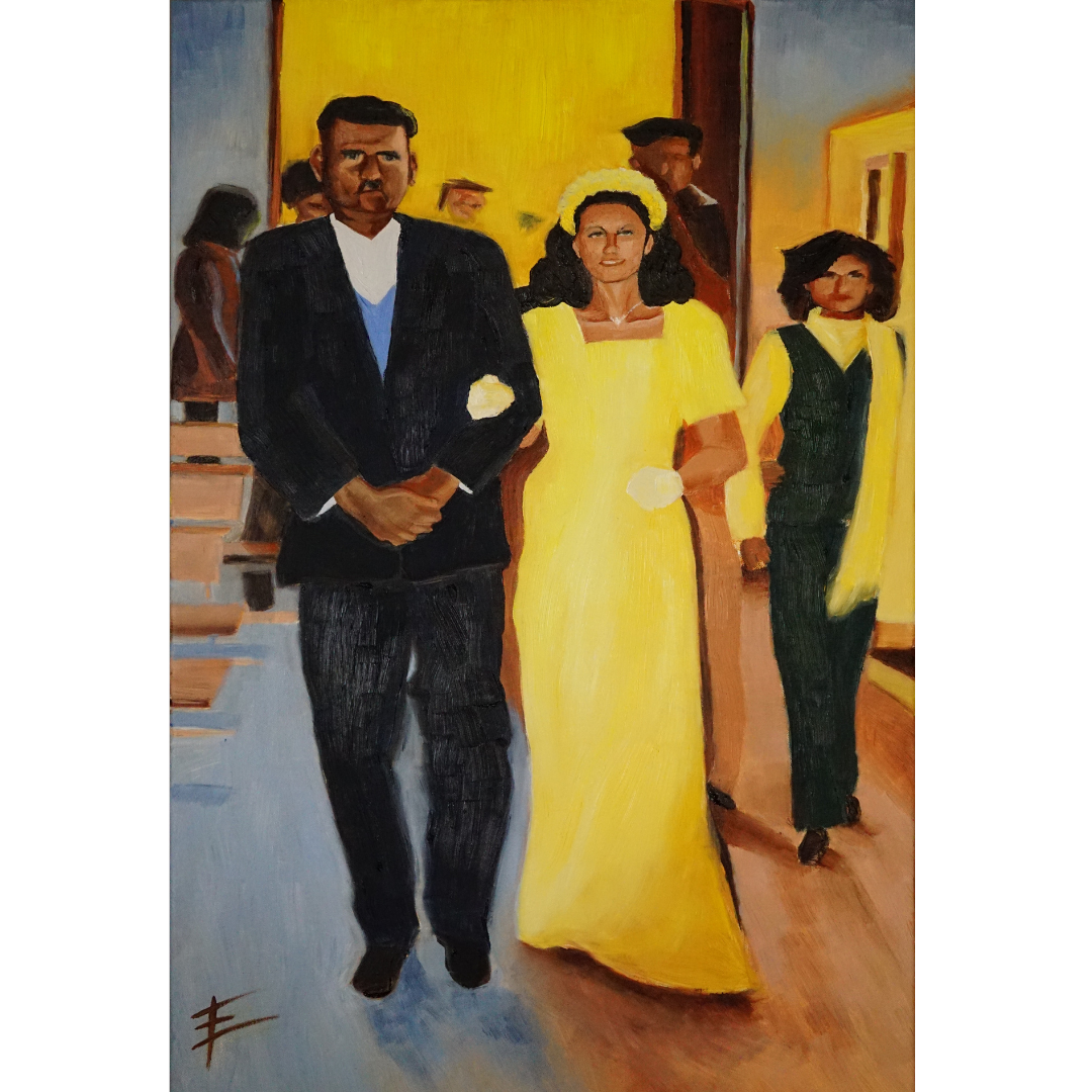"Camino al altar" - Óleo en bastidor 60 x 90 cm.