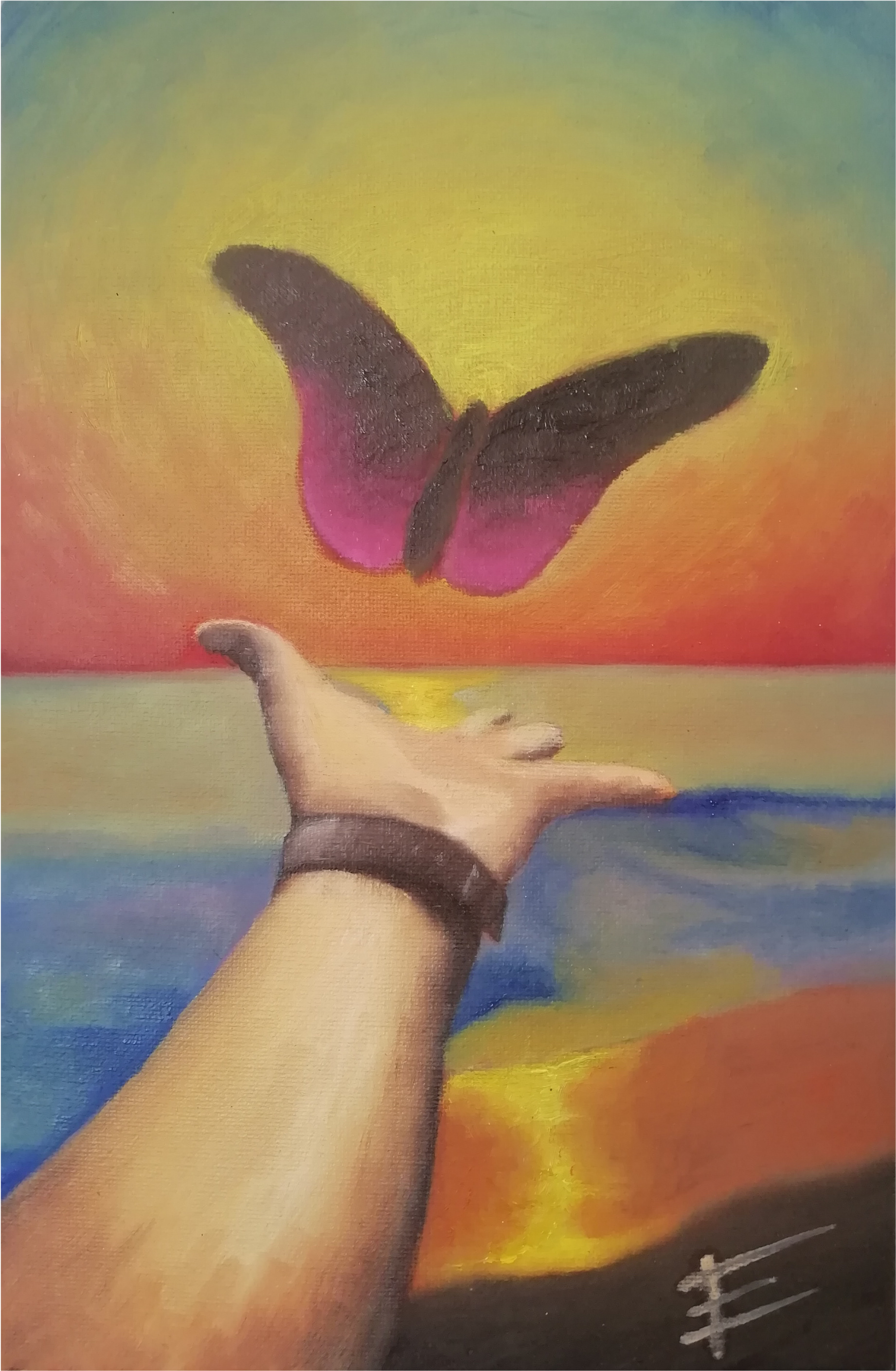 Óleo en cartón tela 30x20 cm.