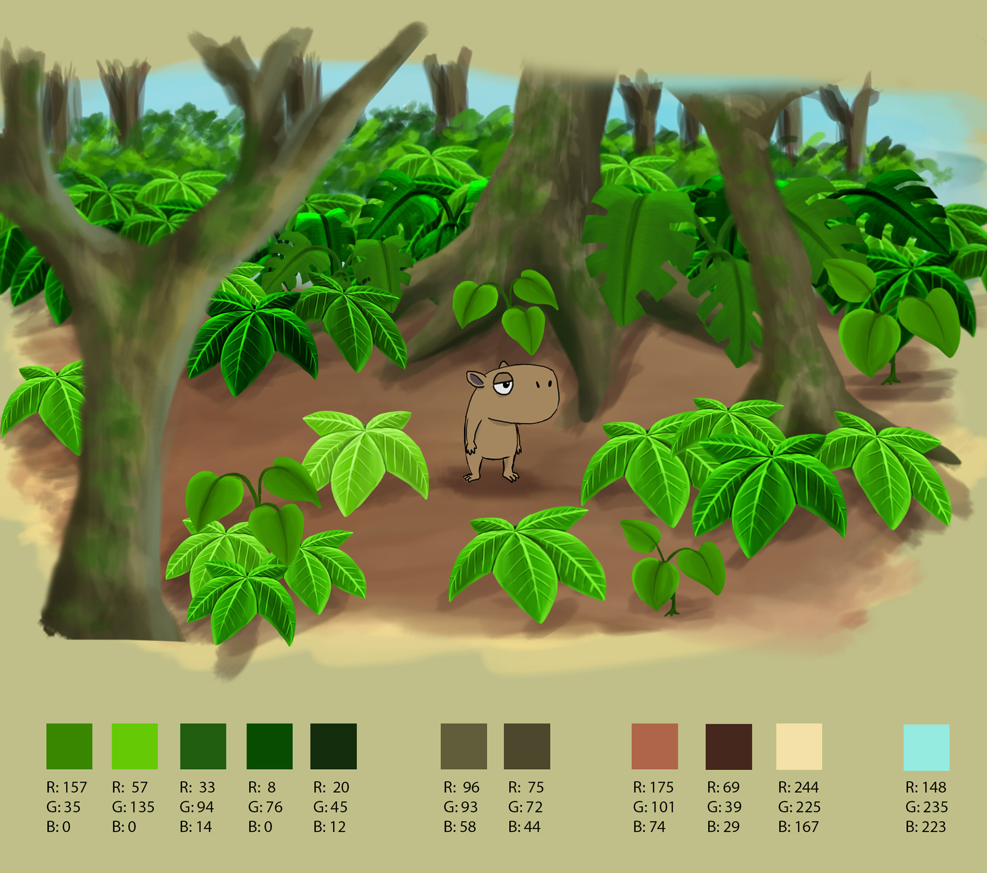 Concept art of scenario of forest