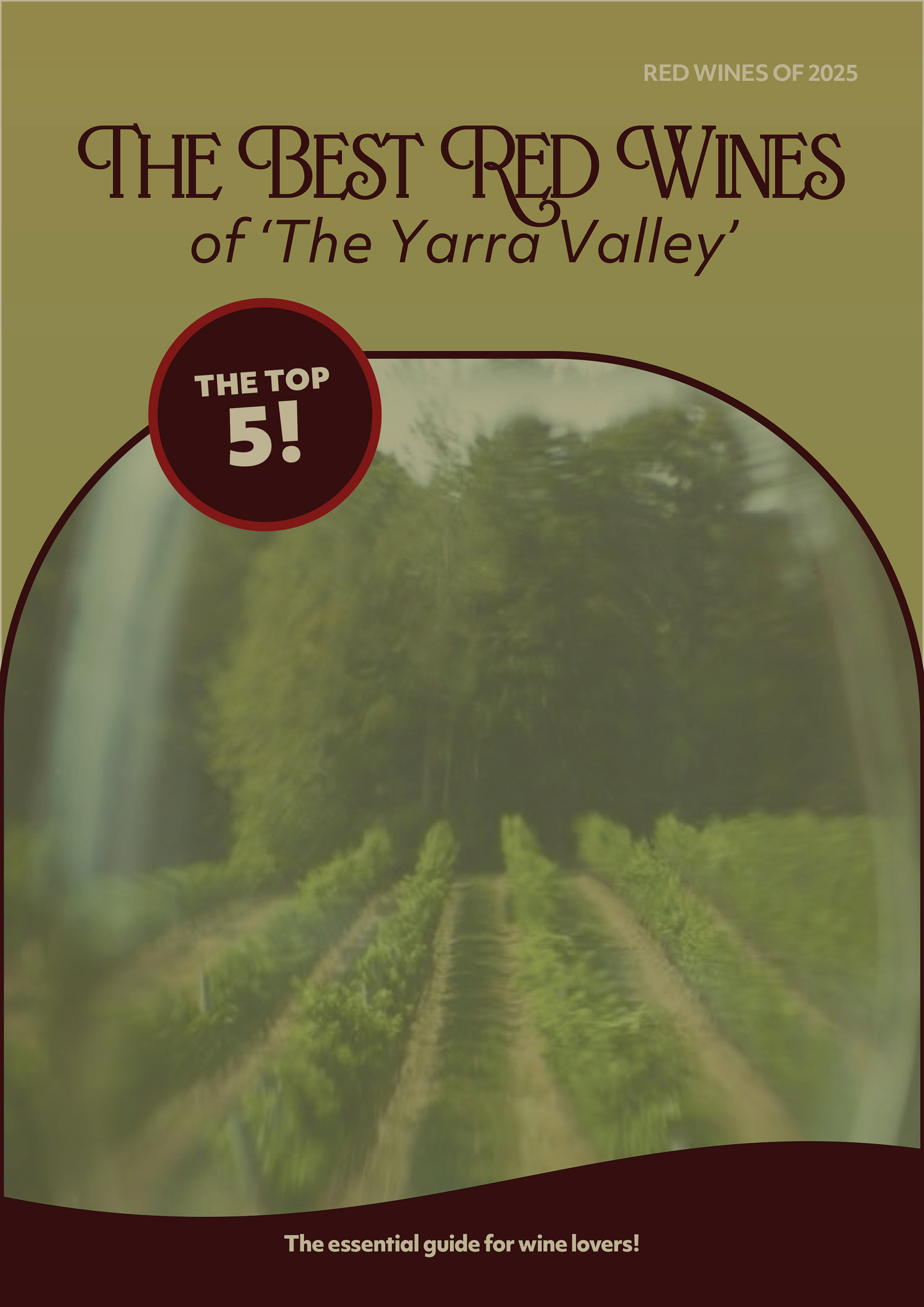 'Yarra Valley, Top 5 Red Wines' Publication #FrontCover