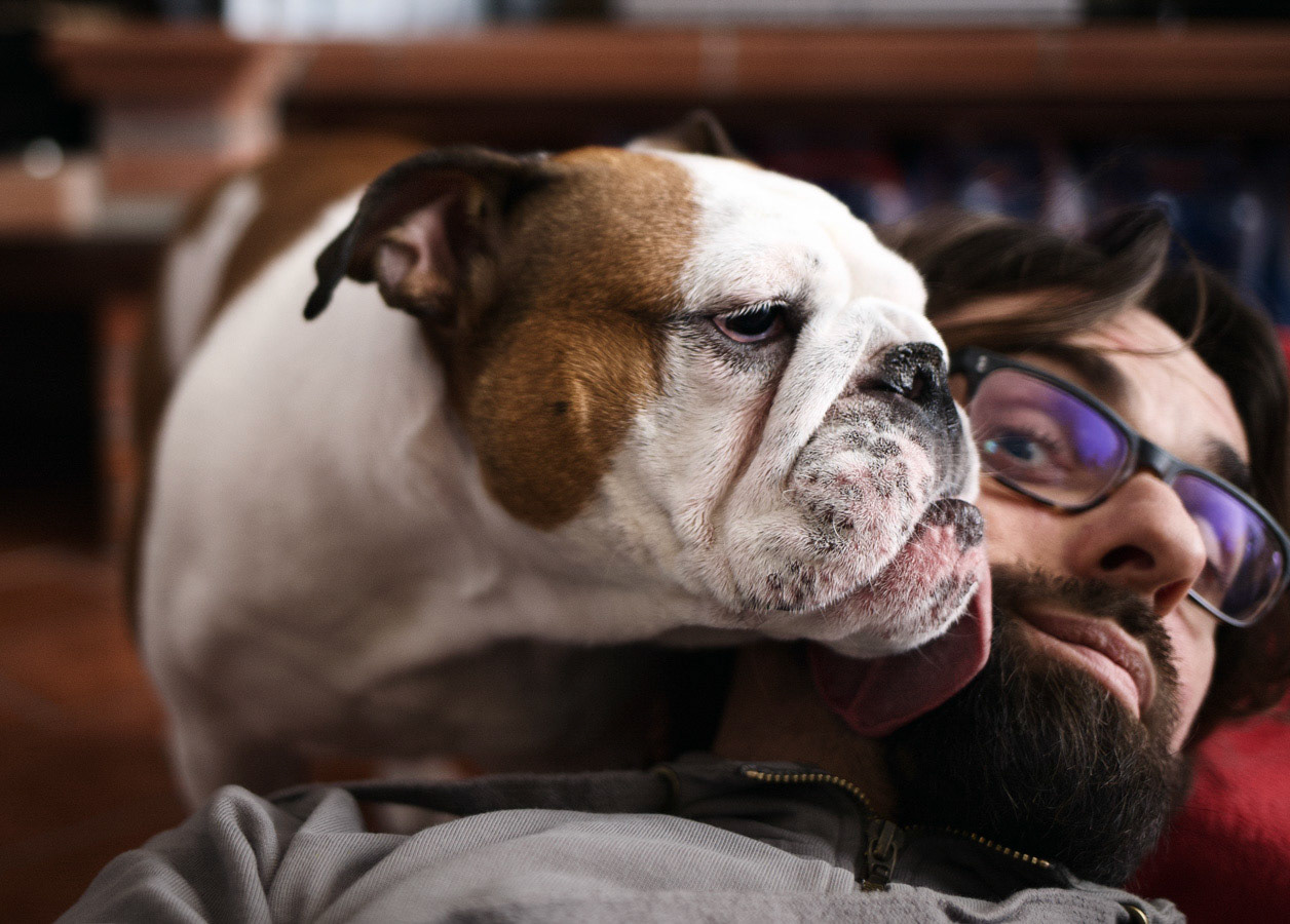 Llicking my face! She's 19 months old