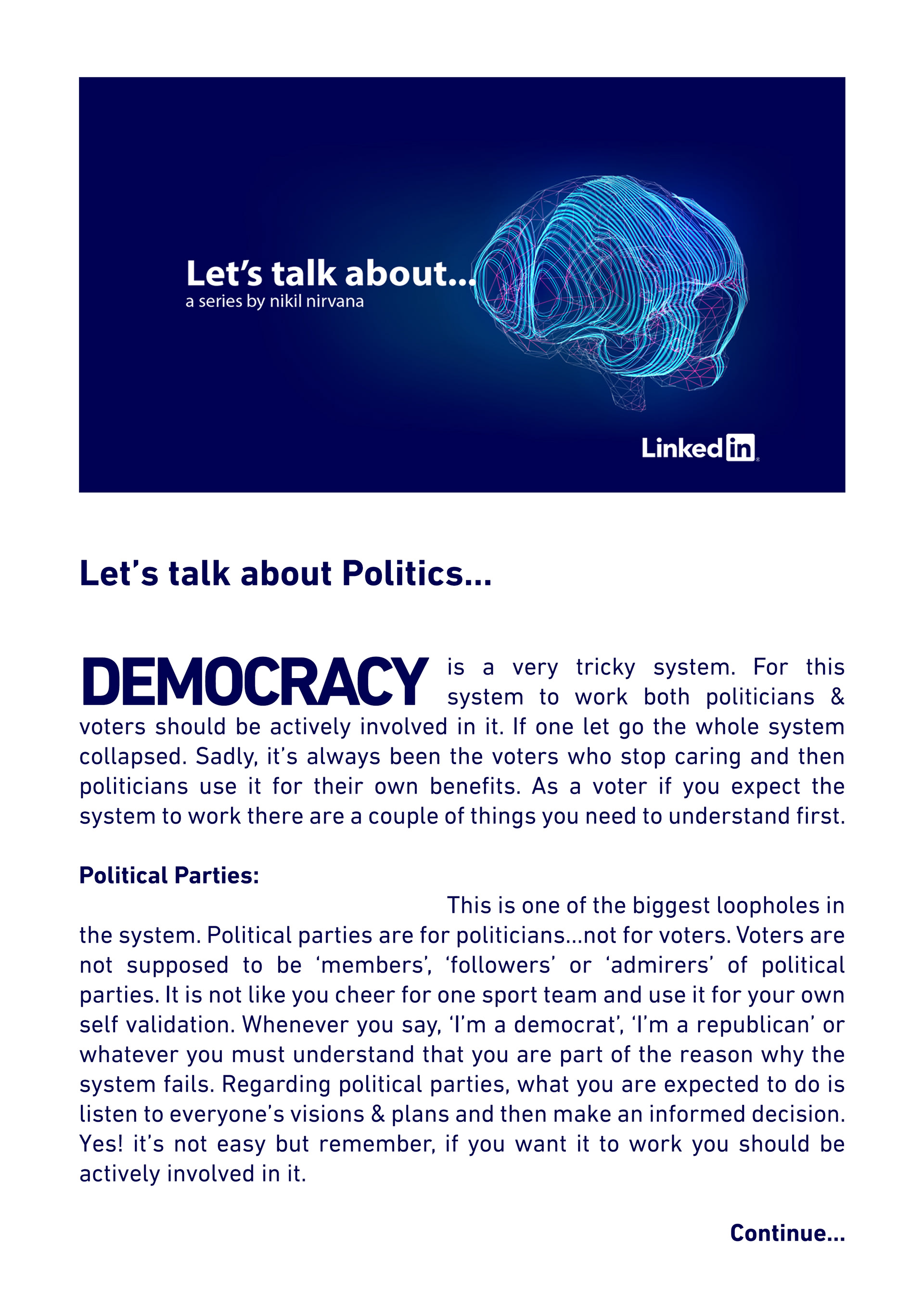 Let's talk about... - Politics