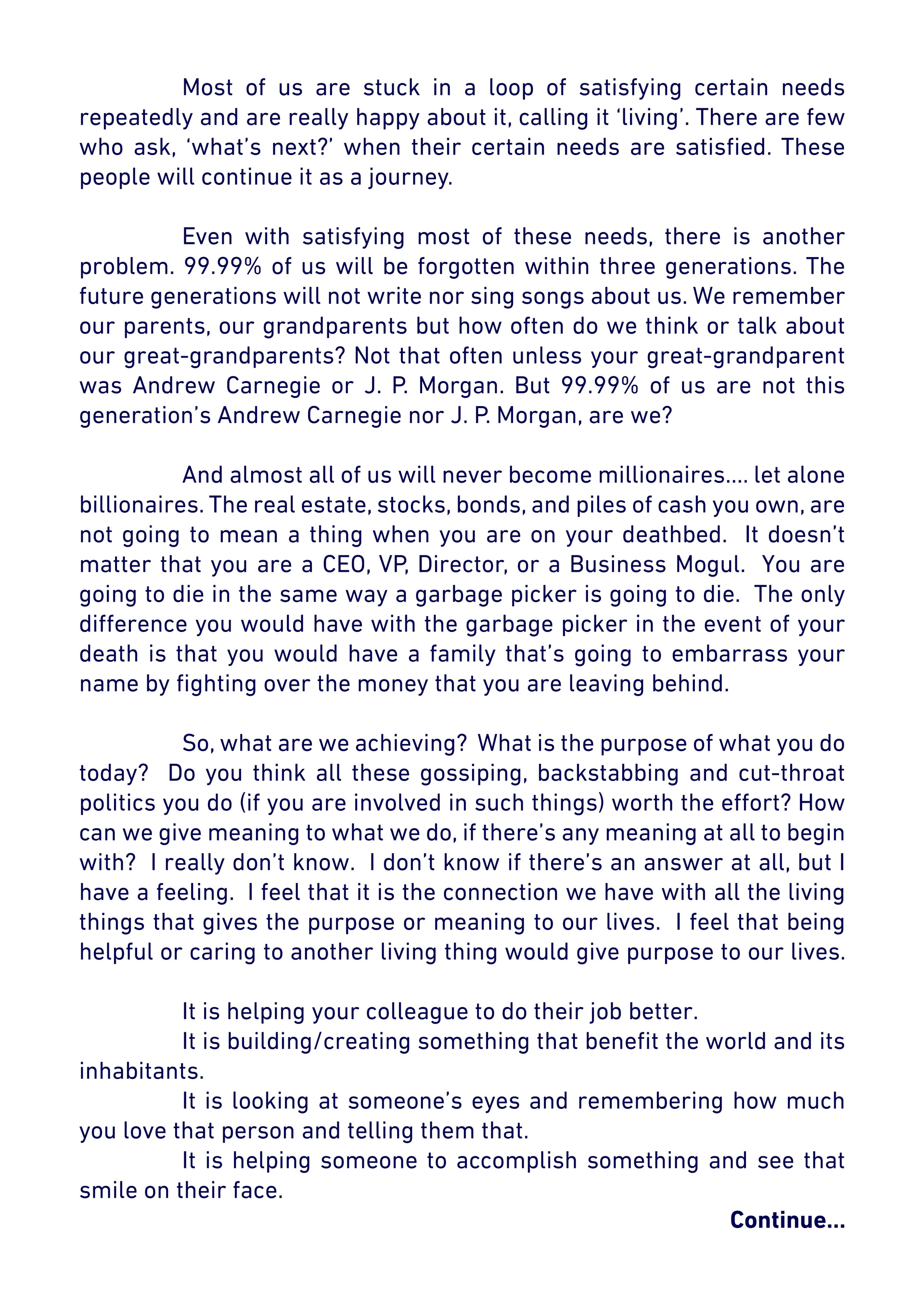 Let's talk about... - Purpose