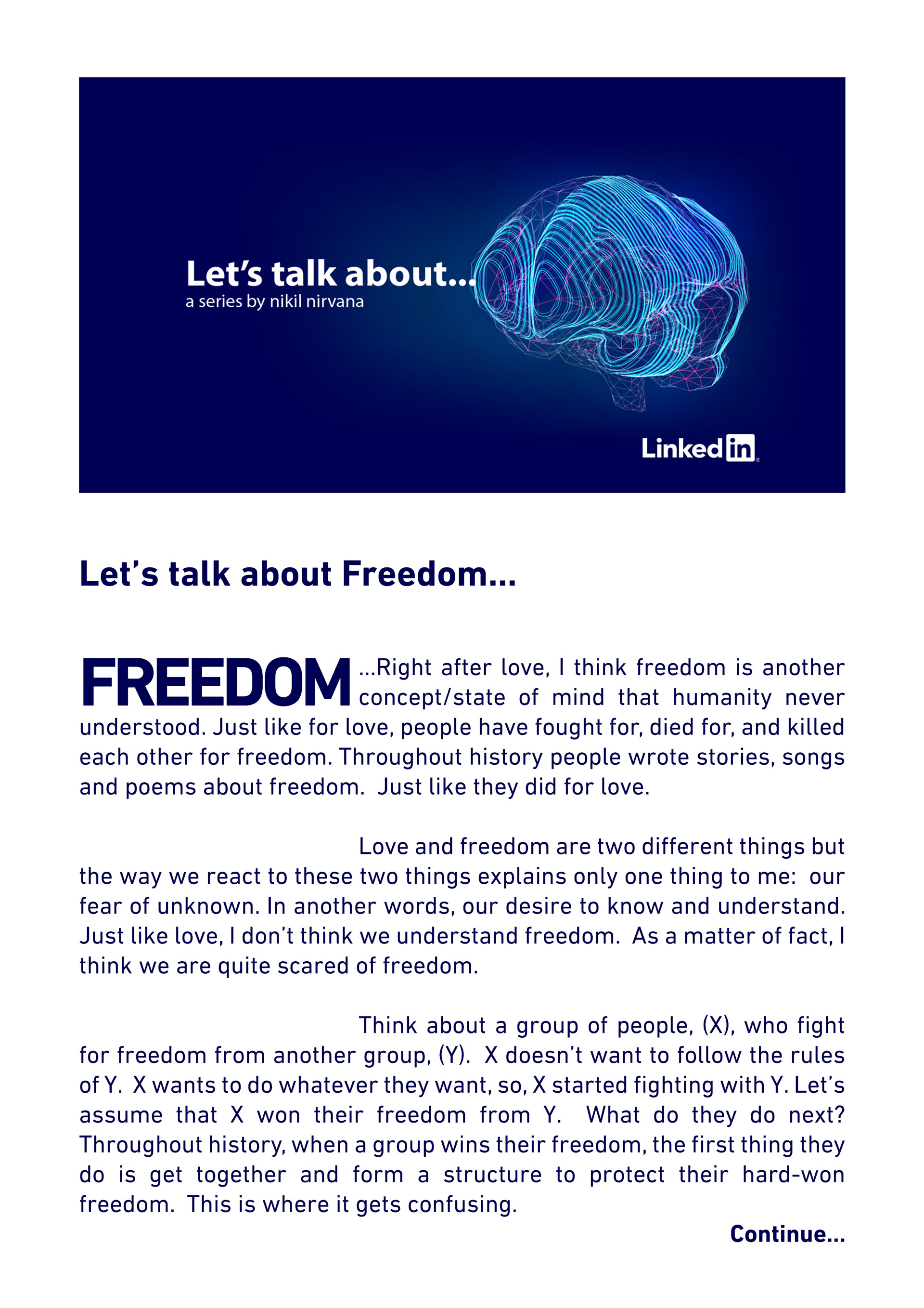 Let's talk about... - Freedom