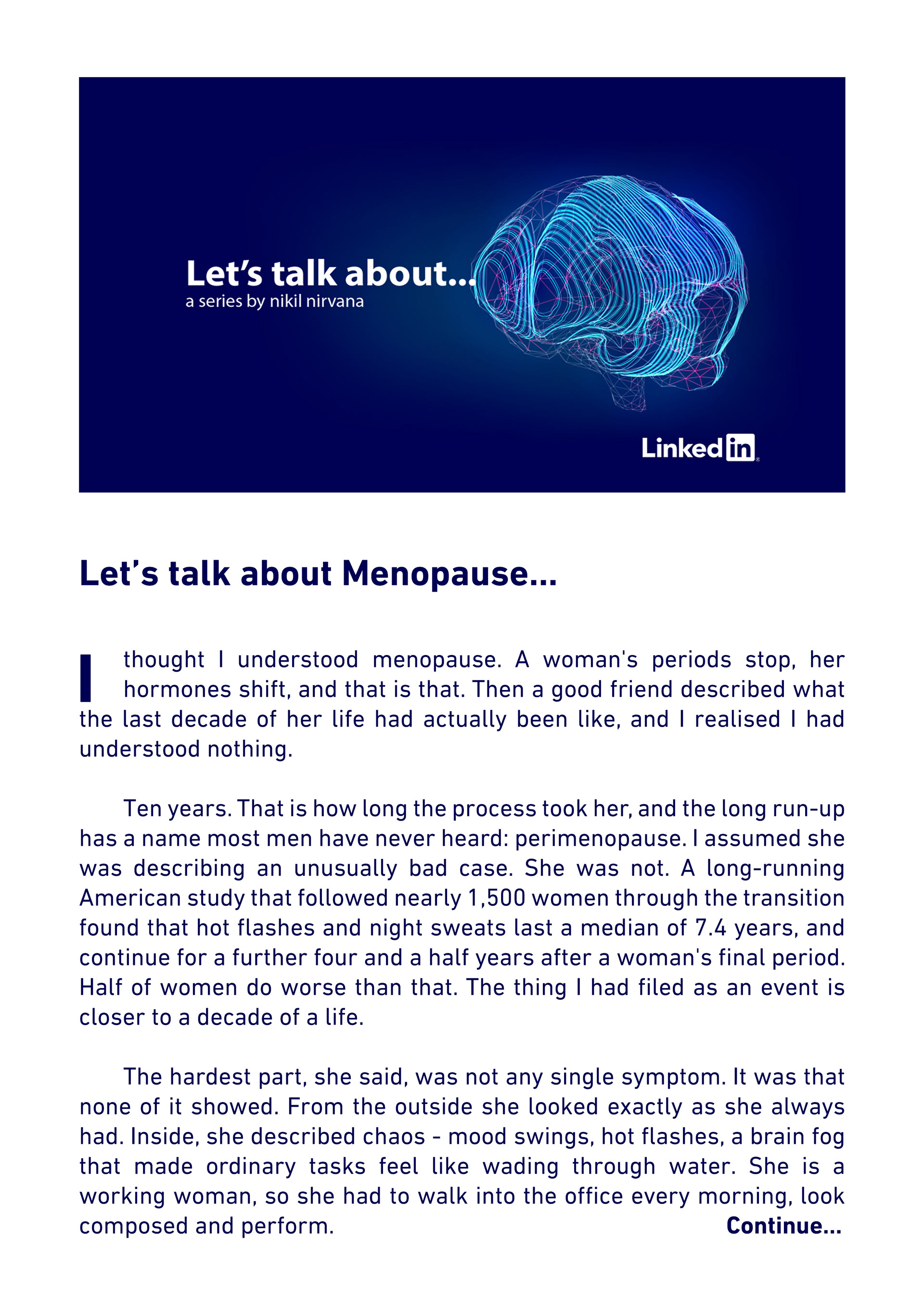 Let's talk about... - Menopause