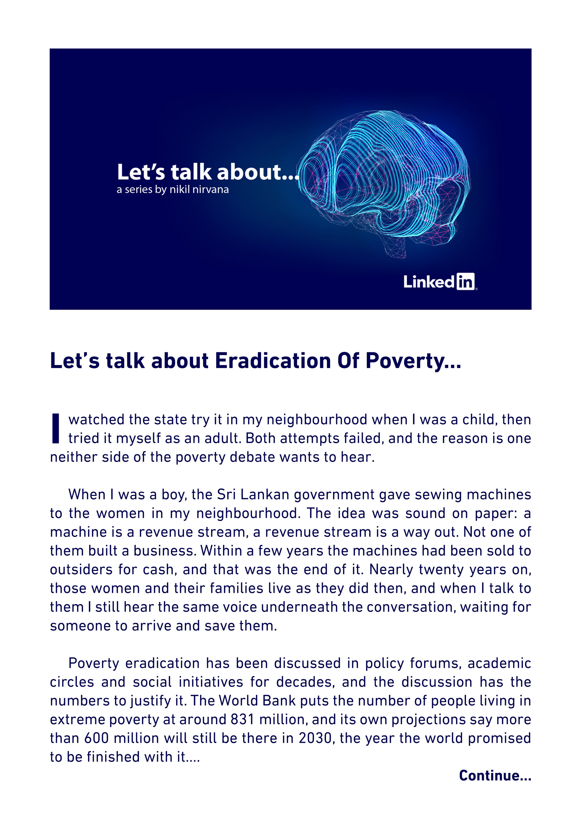 Let's talk about... - Eradication Of Poverty 
