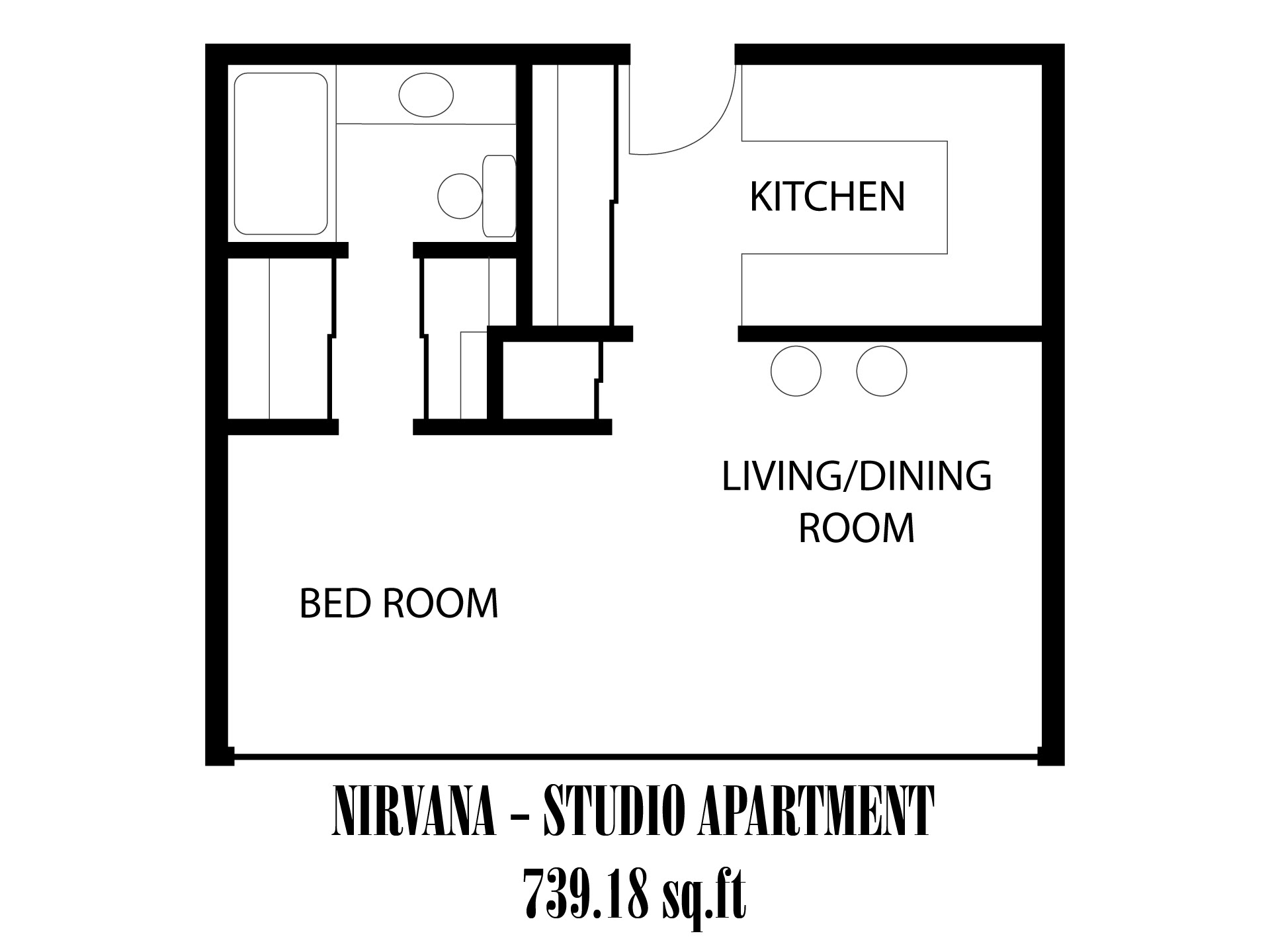 Nirvana - Studio Apartment Concept (Floor plan)